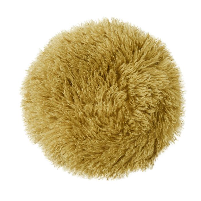 Pelaje Faux Fur Round Cushion 40cm Olive-Soft Furnishings-Coast To Coast Home-The Bay Room