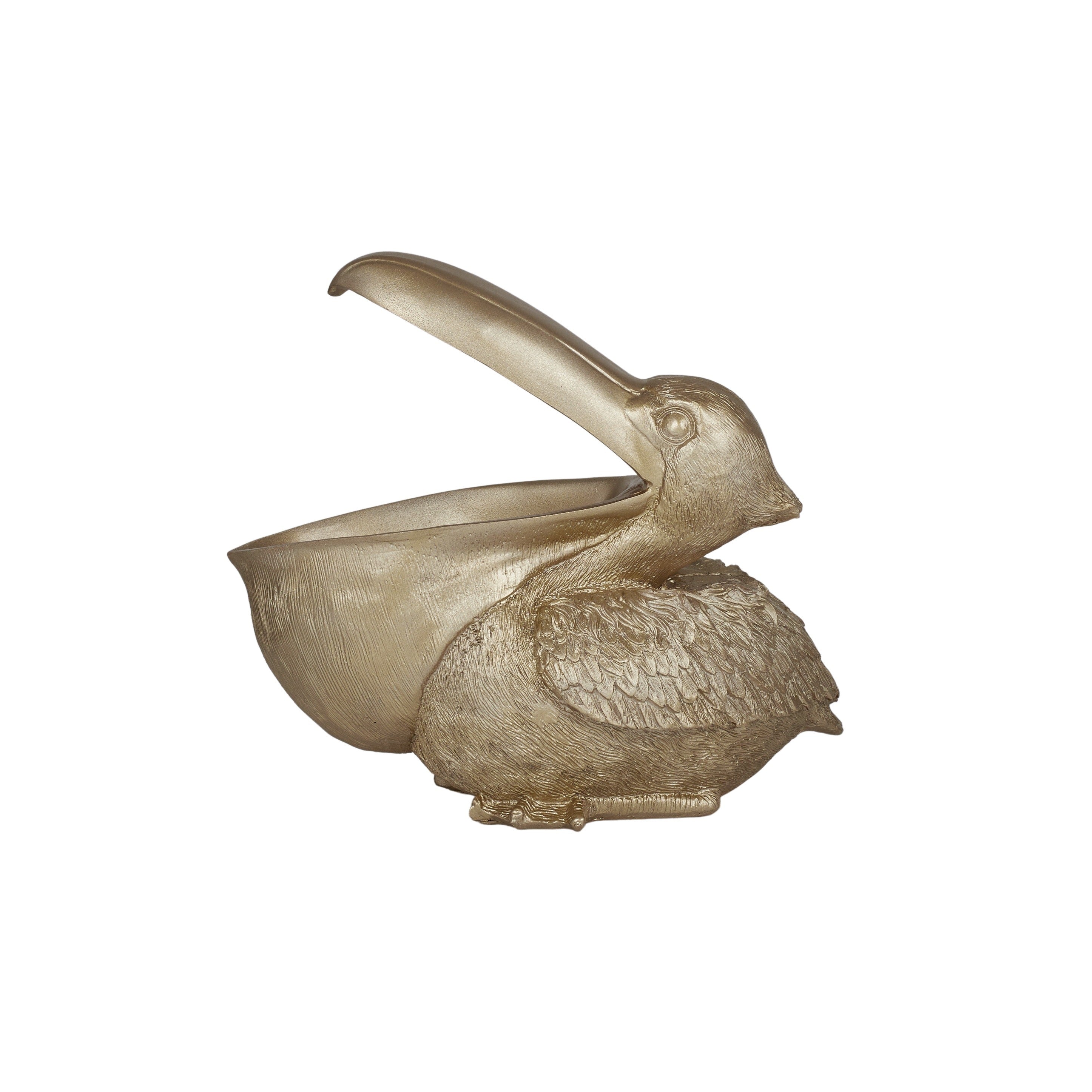 Pelican Resin Sculpture 22.5x12x20cm Gold-Decor Items-Coast To Coast Home-The Bay Room