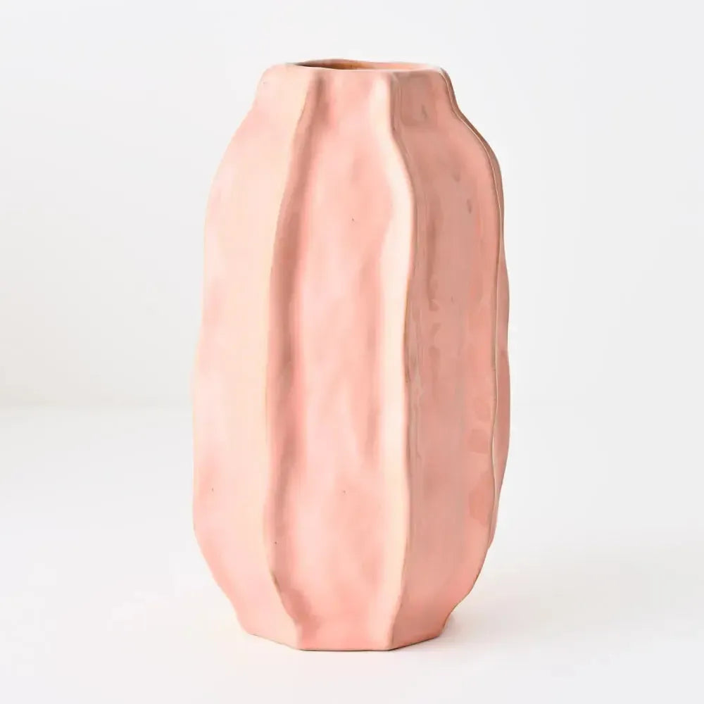 Penelope Vase Coral Pink 30x17cm-Pots, Planters & Vases-Floral Interiors-The Bay Room