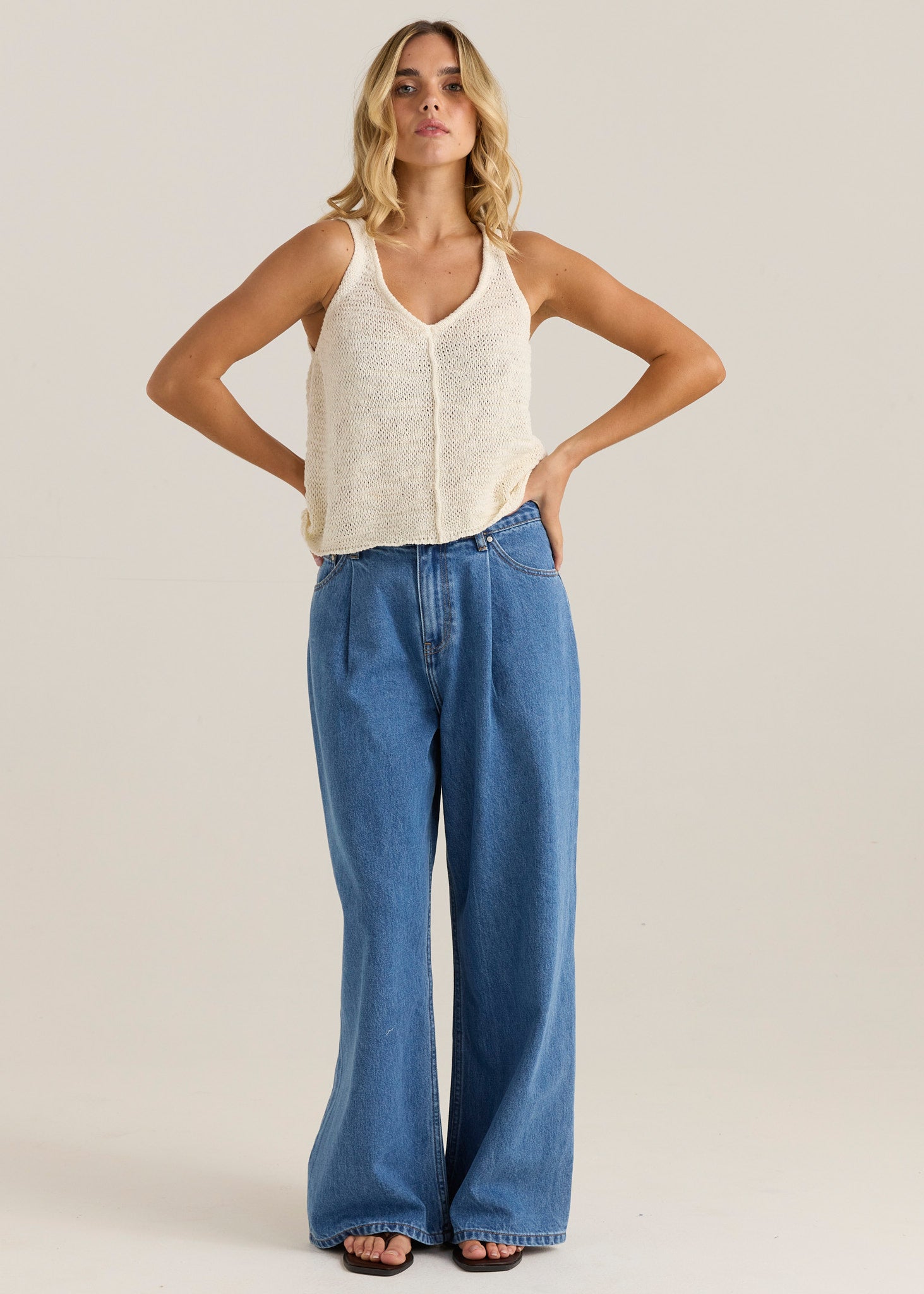 Penn Knit Top - Cream-Tops-SASS-The Bay Room