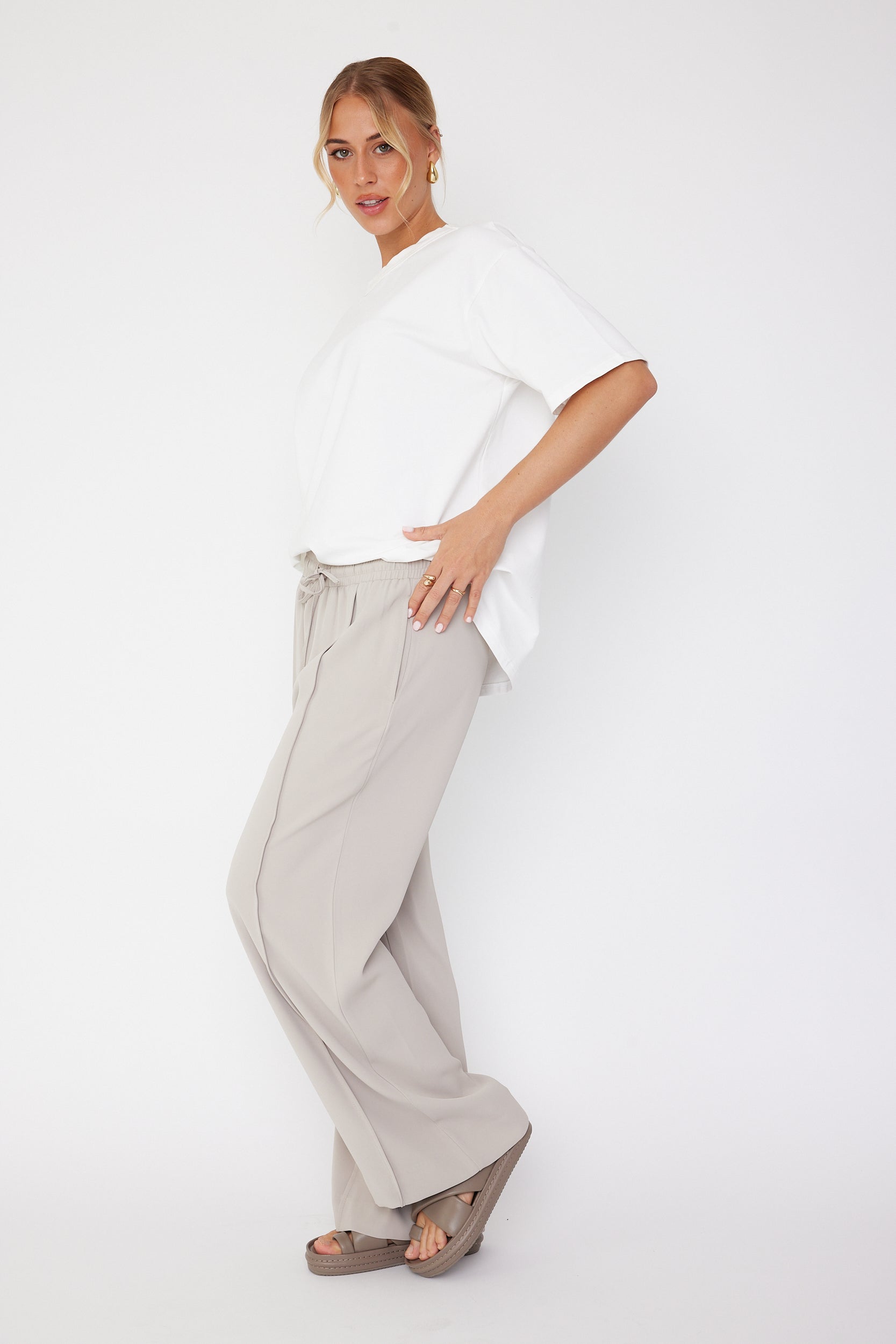 Pentagon Pants Stone-Pants-Alexandra-The Bay Room