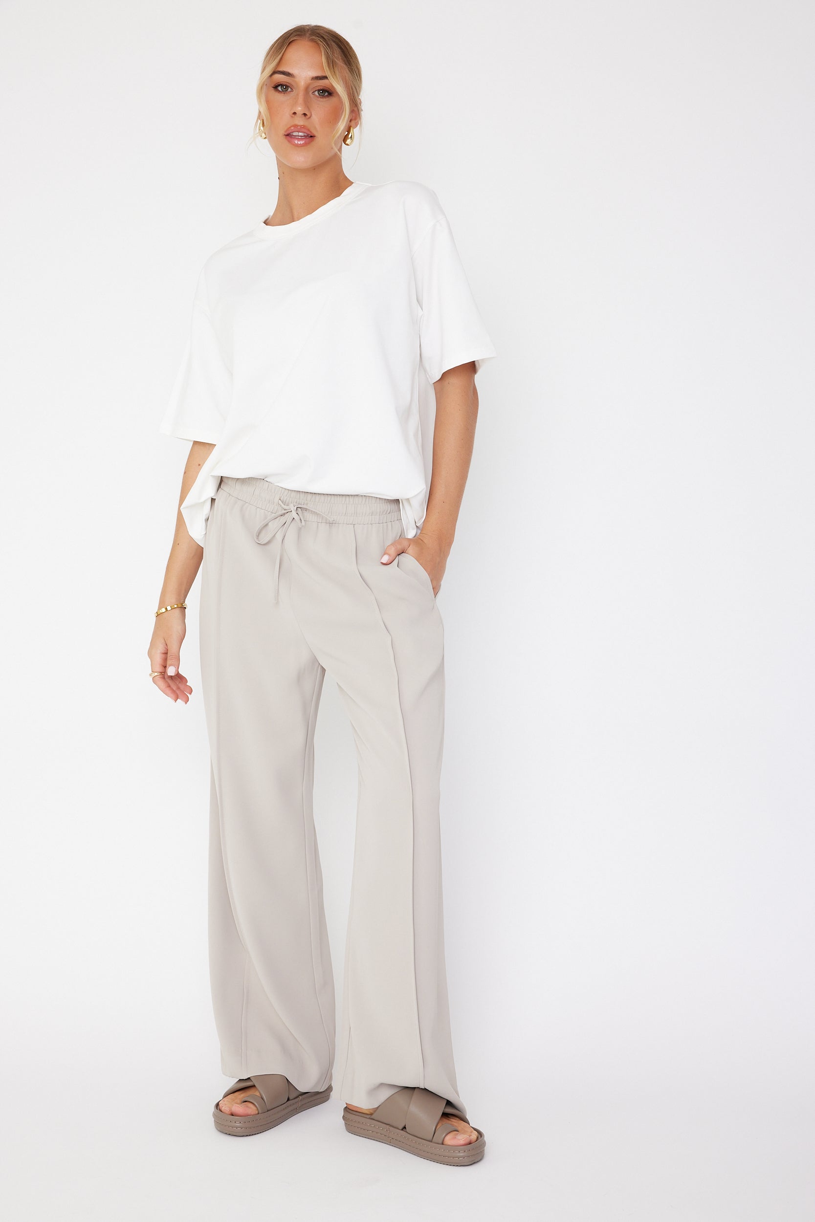 Pentagon Pants Stone-Pants-Alexandra-The Bay Room