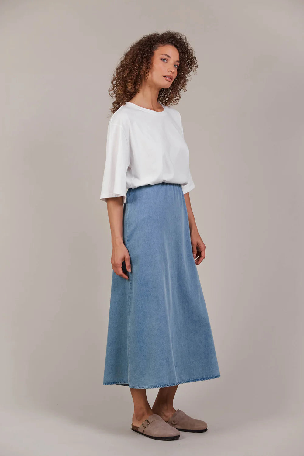 Pepi Denim Midi Skirt - Denim-General-Eb & Ive-The Bay Room