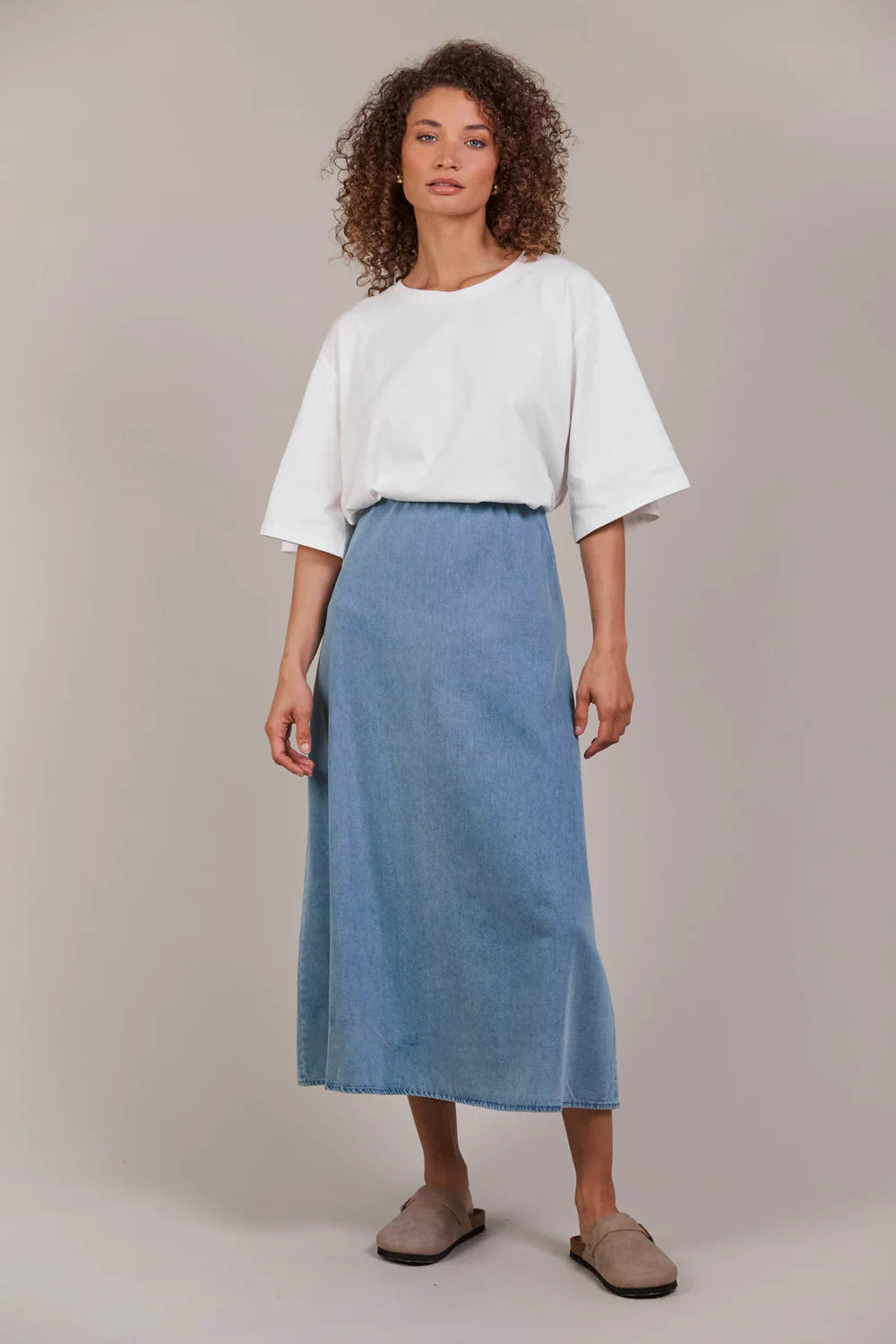 Pepi Denim Midi Skirt - Denim-General-Eb & Ive-The Bay Room