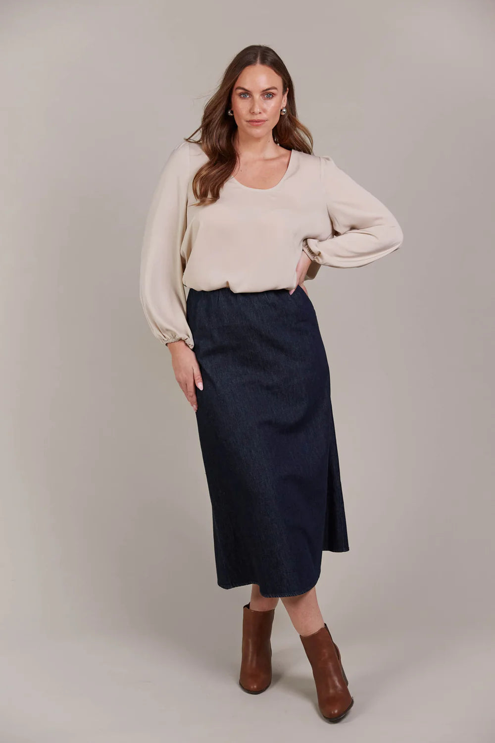 Pepi Denim Midi Skirt - Oxford-General-Eb & Ive-The Bay Room