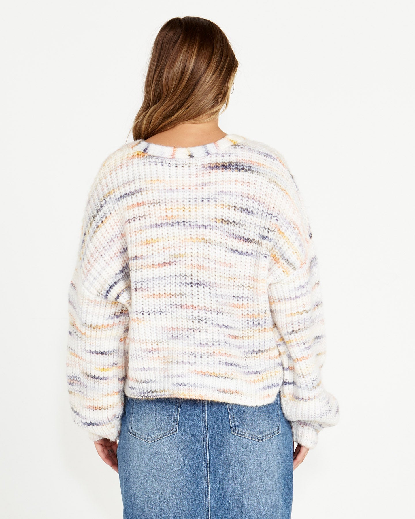 Pepper Space Cardi - Rainbow Marle-Knitwear & Jumpers-SASS-The Bay Room