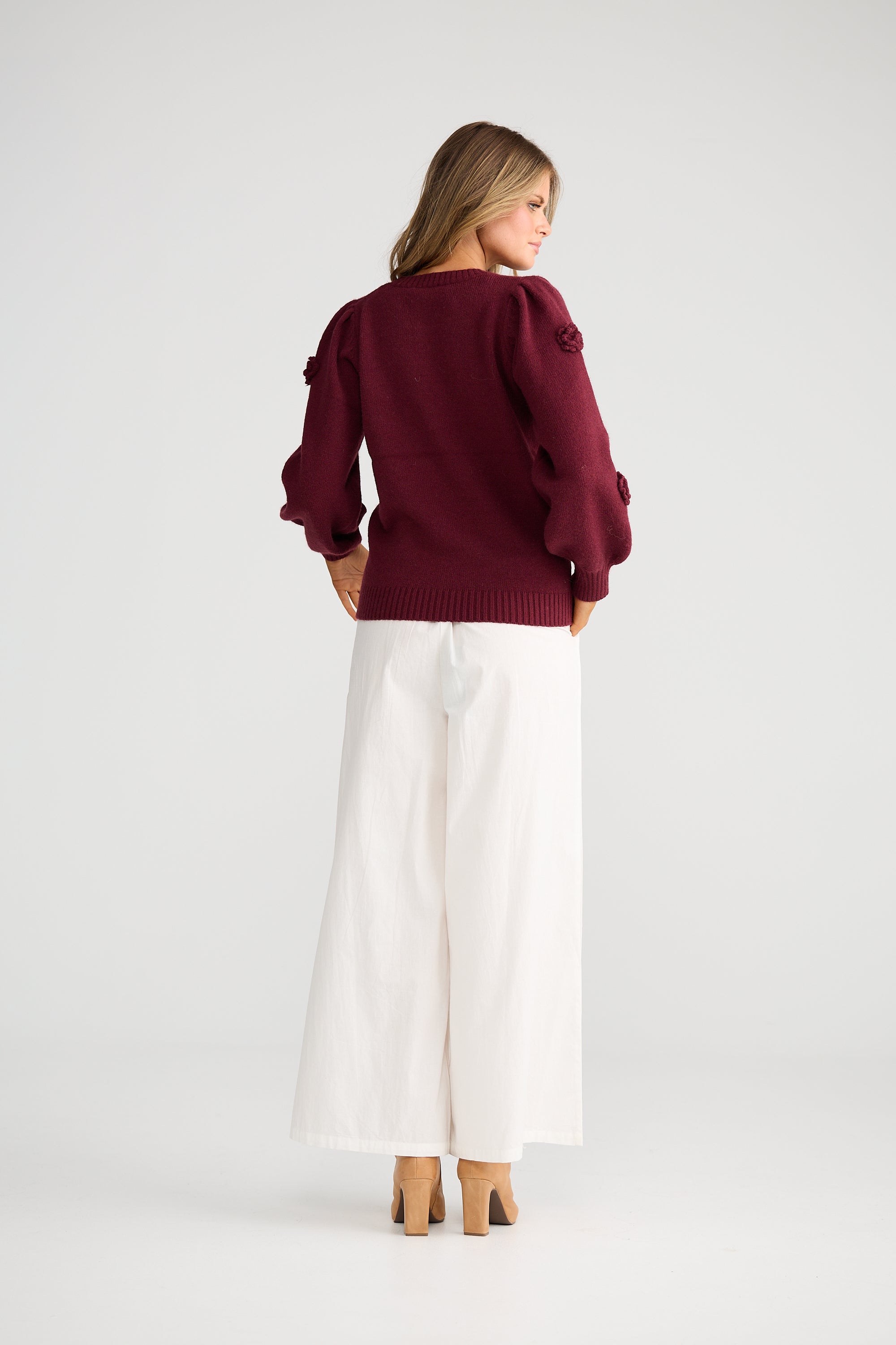 Petals Knit - Berry-Knitwear & Jumpers-Talisman-The Bay Room