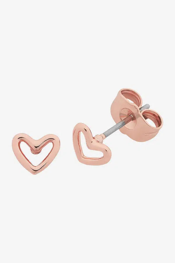 Petite Heart Rose Gold Earring-Jewellery-Liberte-The Bay Room