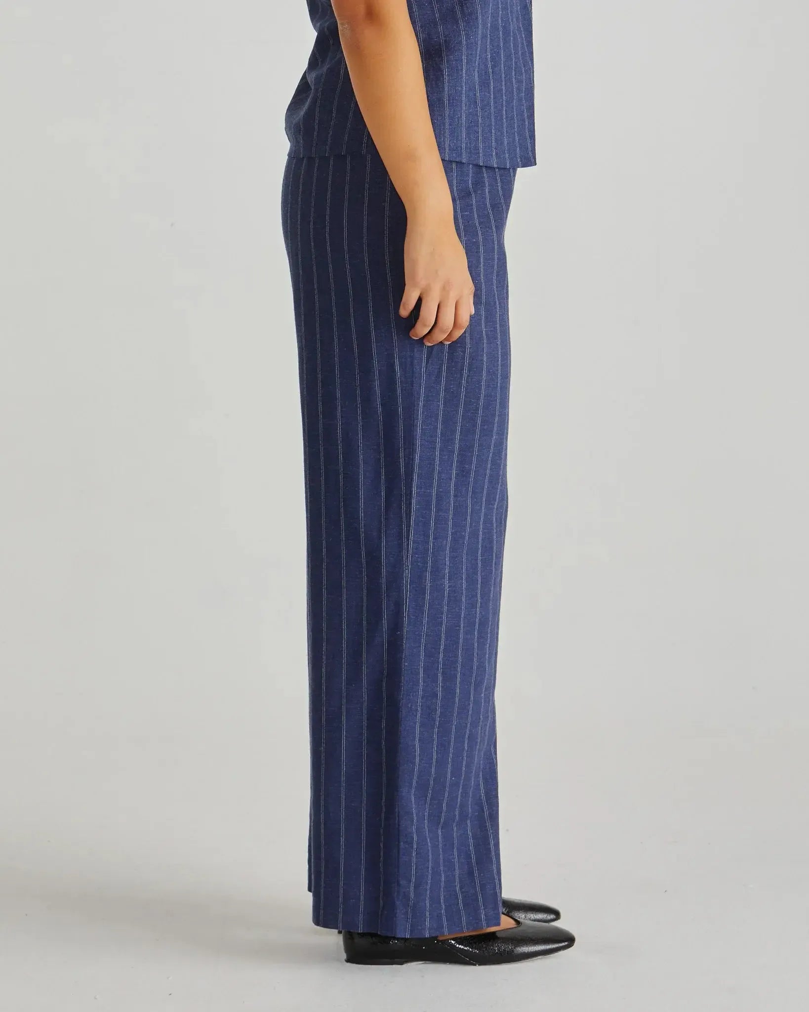 Petra Pant - Navy Pinstripe-Pants-SASS-The Bay Room
