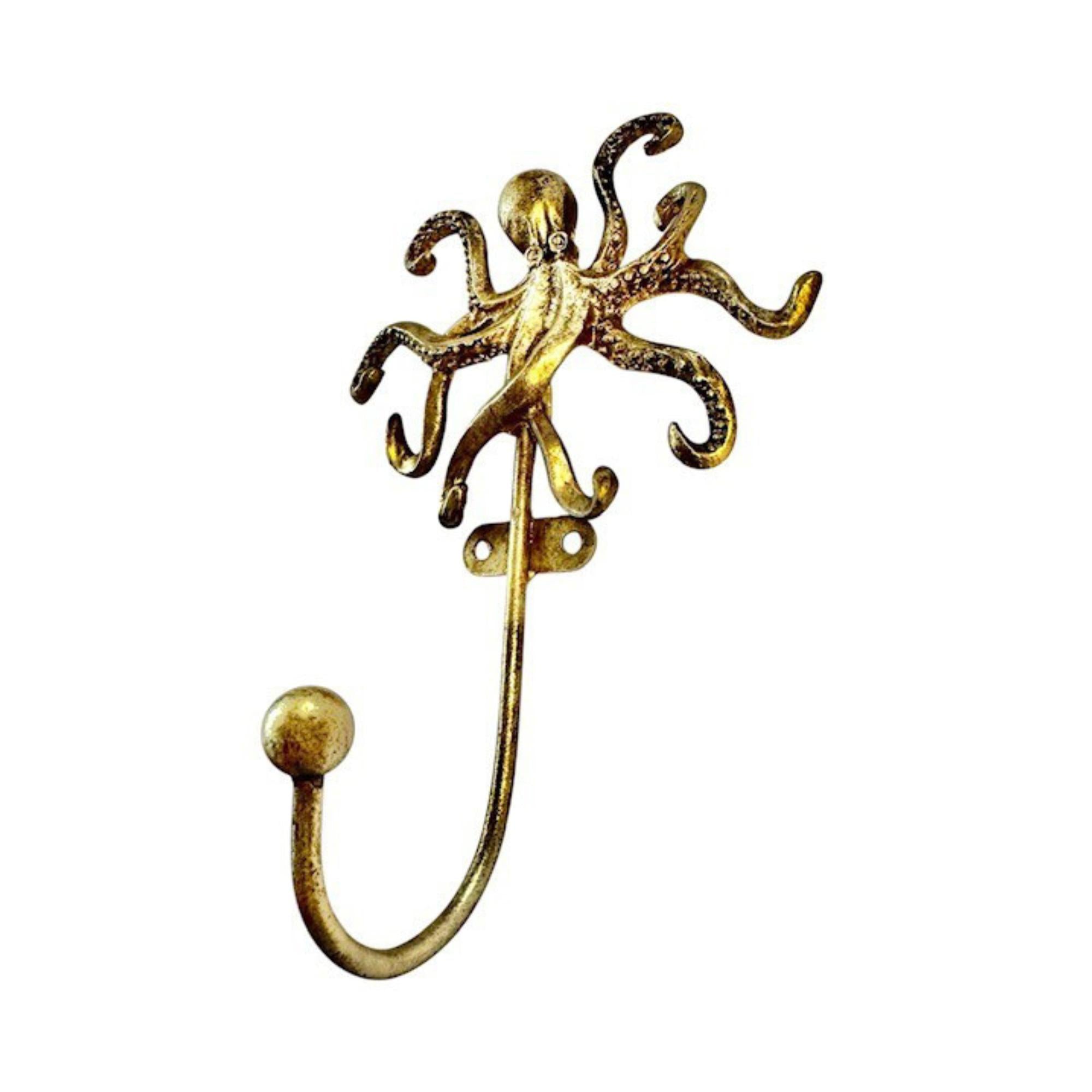 Pewter Hook Octopus-Wall Decor-DWBH-The Bay Room