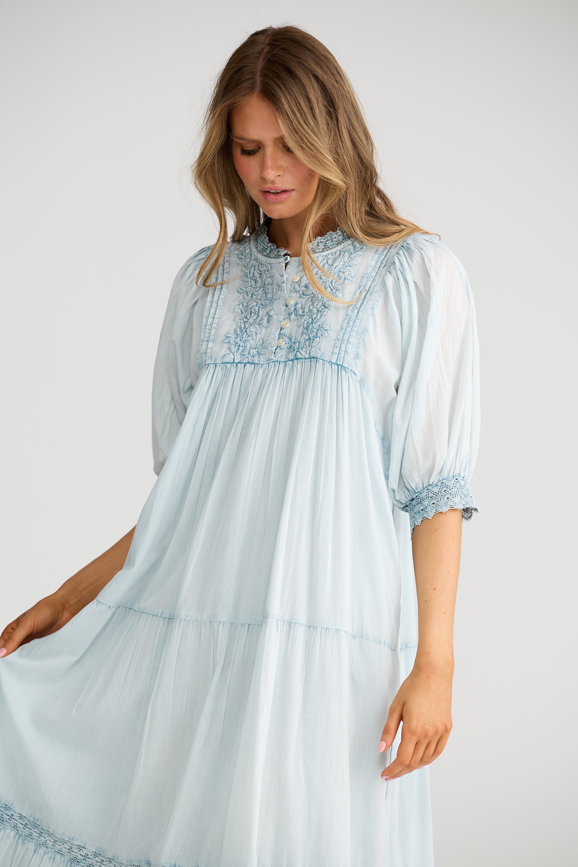 Phoebe Dress - Light Blue-Dresses-Talisman-The Bay Room