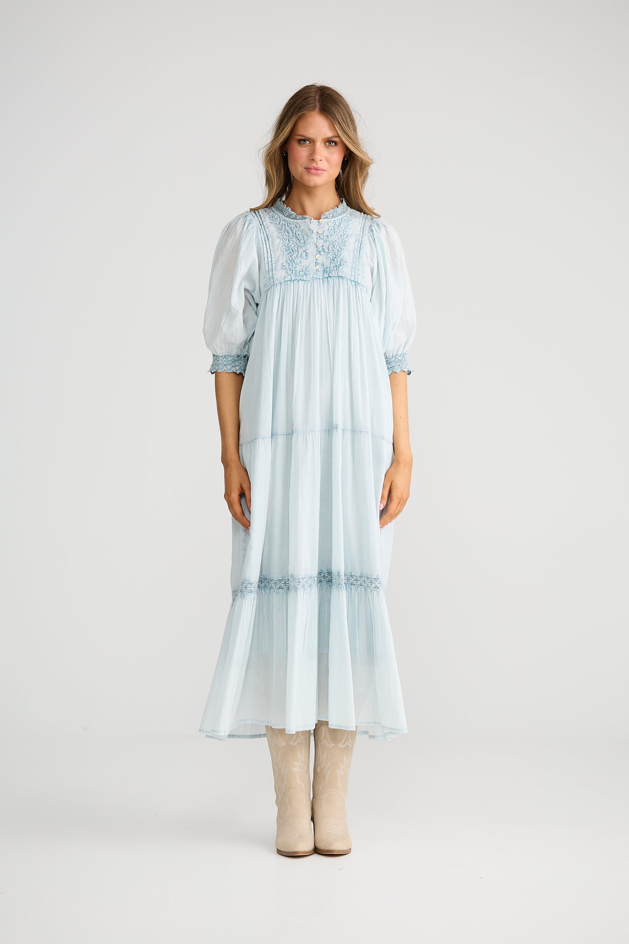 Phoebe Dress - Light Blue-Dresses-Talisman-The Bay Room