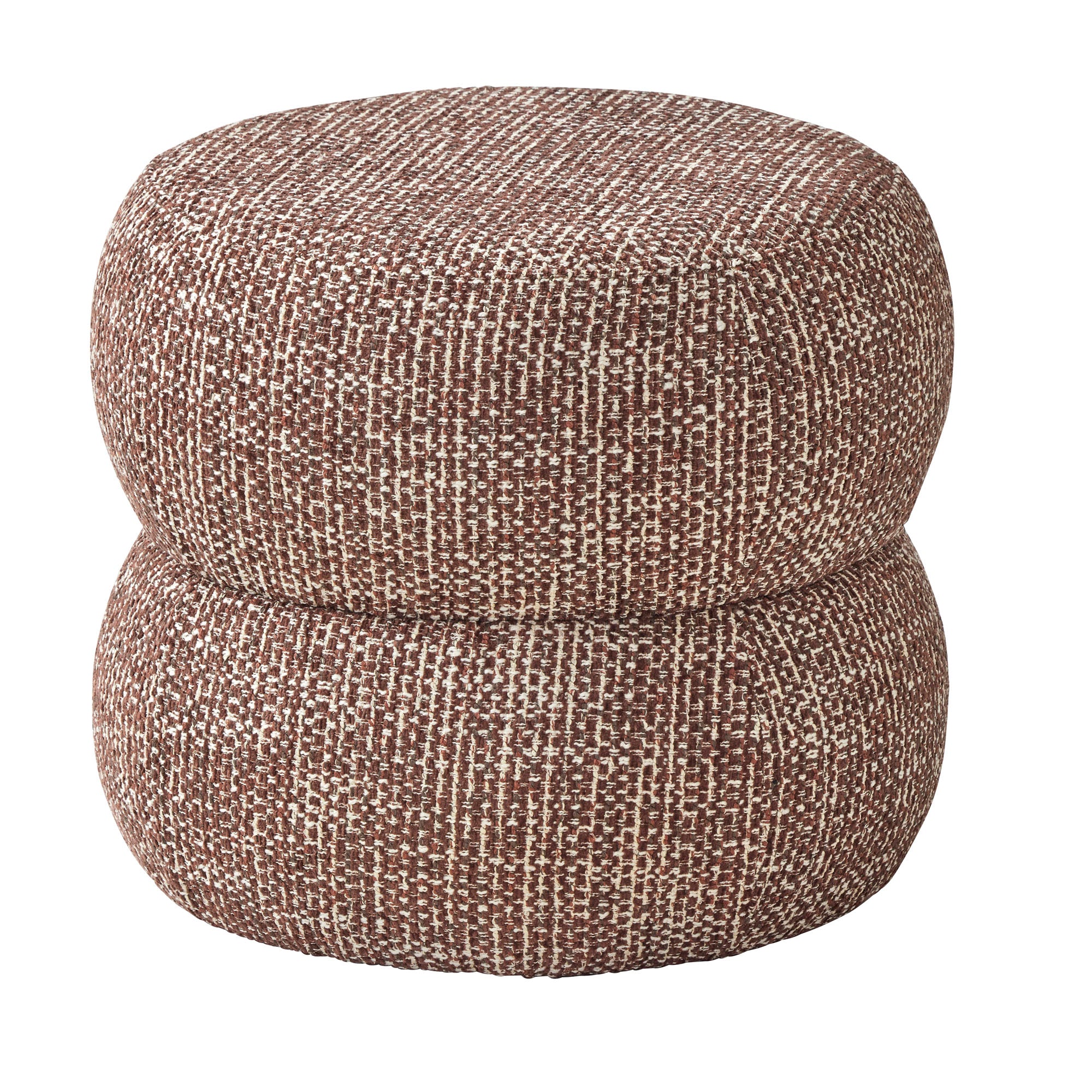 Phoenix Ottoman 50x45cm Chocolate/White-Furniture-Coast To Coast Home-The Bay Room