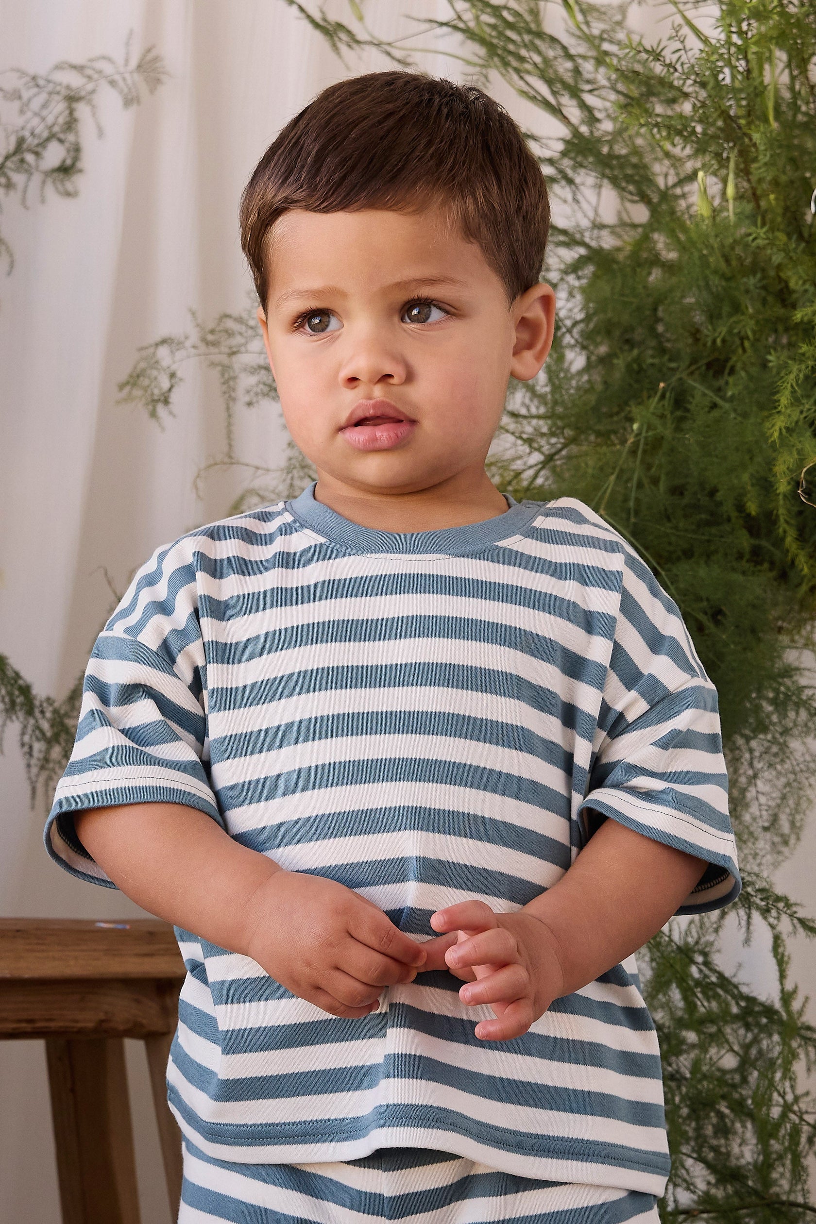 Pima Cotton Edward Tee - Essential Stripe Cloud/Honolulu-Clothing & Accessories-Jamie Kay-The Bay Room
