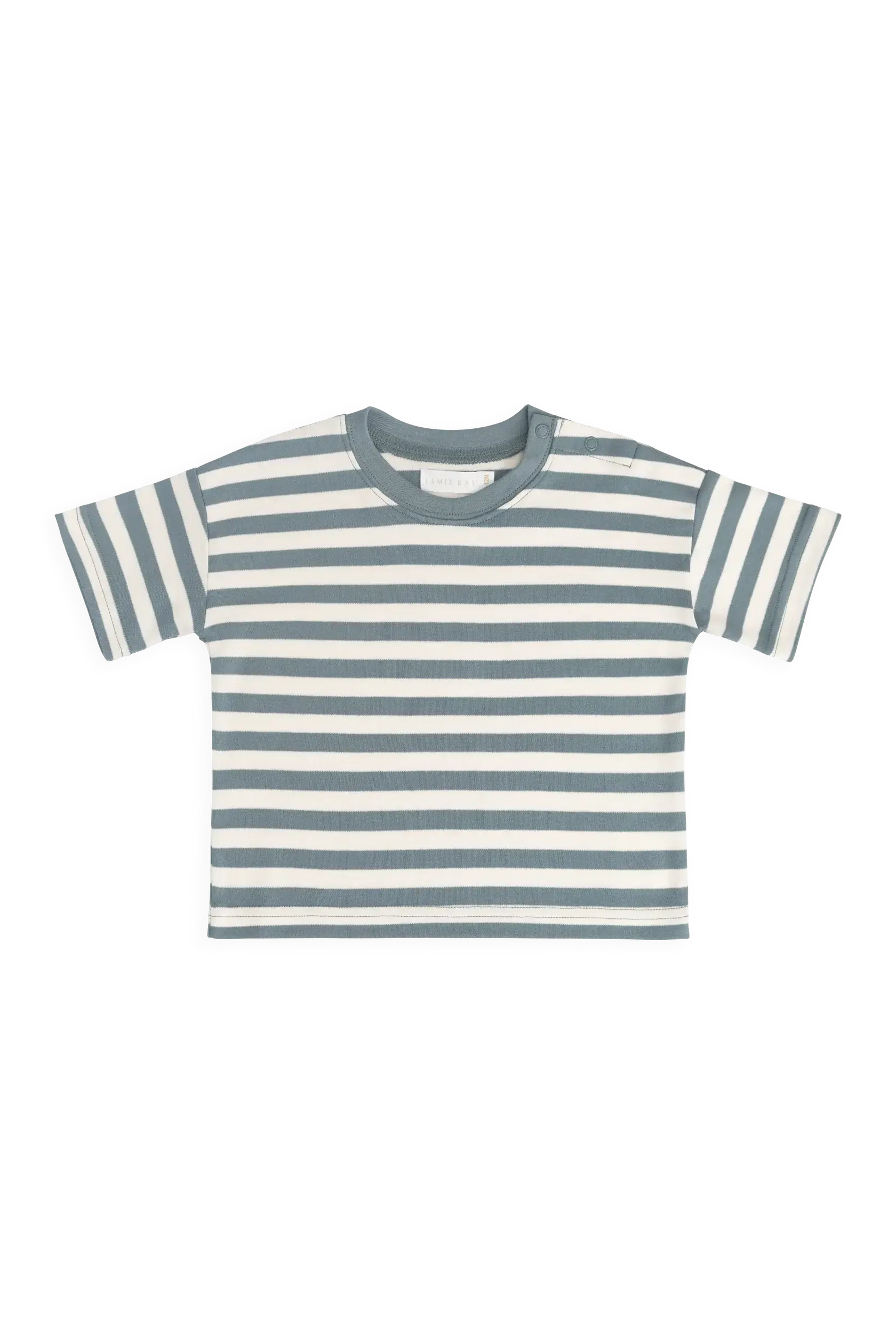 Pima Cotton Edward Tee - Essential Stripe Cloud/Honolulu-Clothing & Accessories-Jamie Kay-The Bay Room
