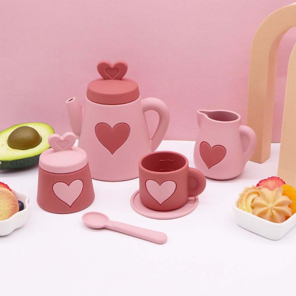 Pink Silicone Tea Set-Toys-ToysLink-The Bay Room