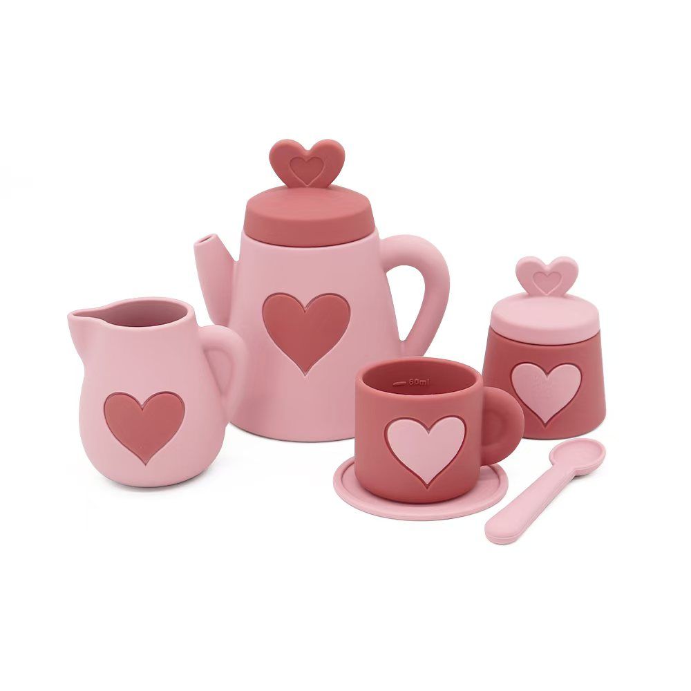 Pink Silicone Tea Set-Toys-ToysLink-The Bay Room
