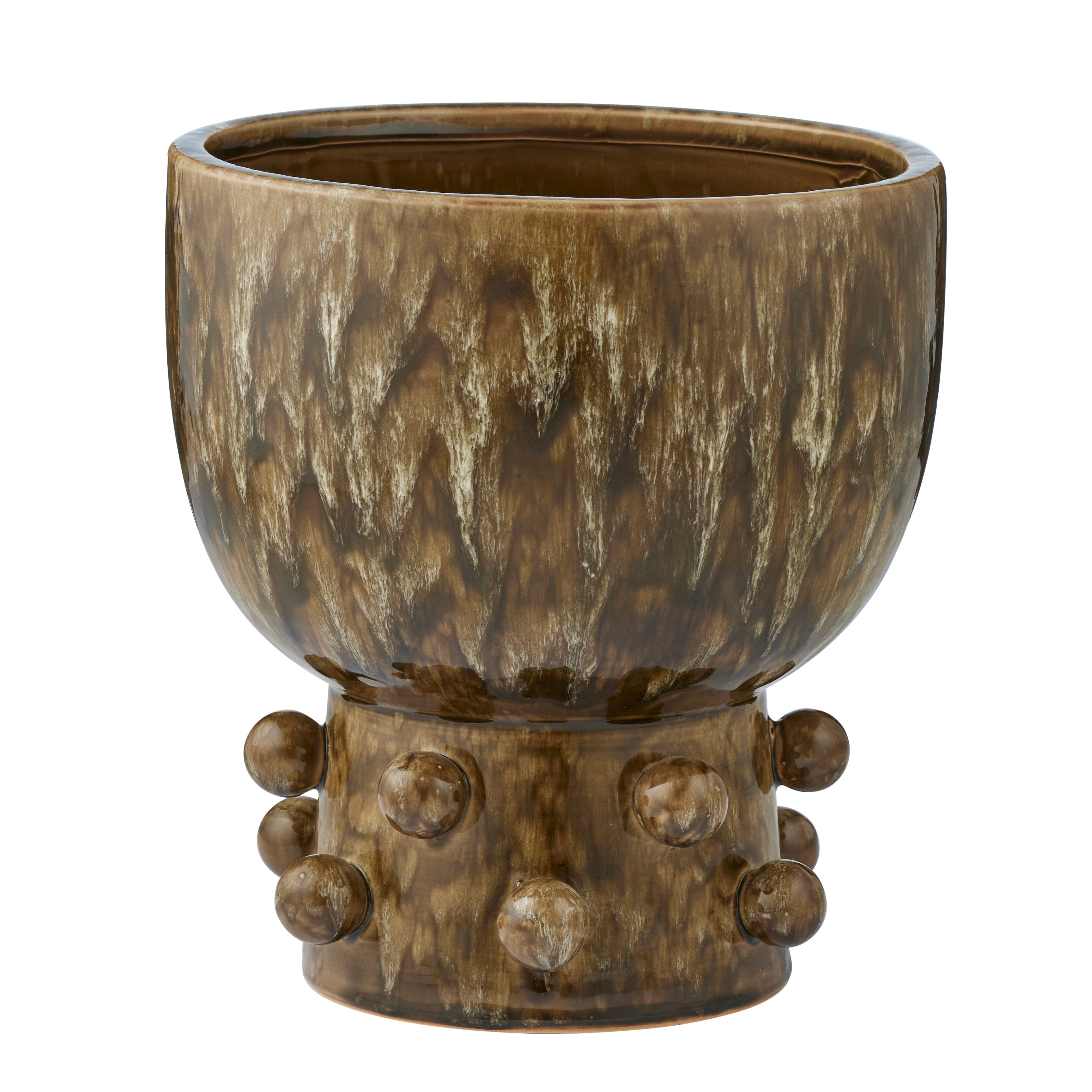 Pip Ceramic Footed Pot 25x28cm Olive-Pots, Planters & Vases-Coast To Coast Home-The Bay Room