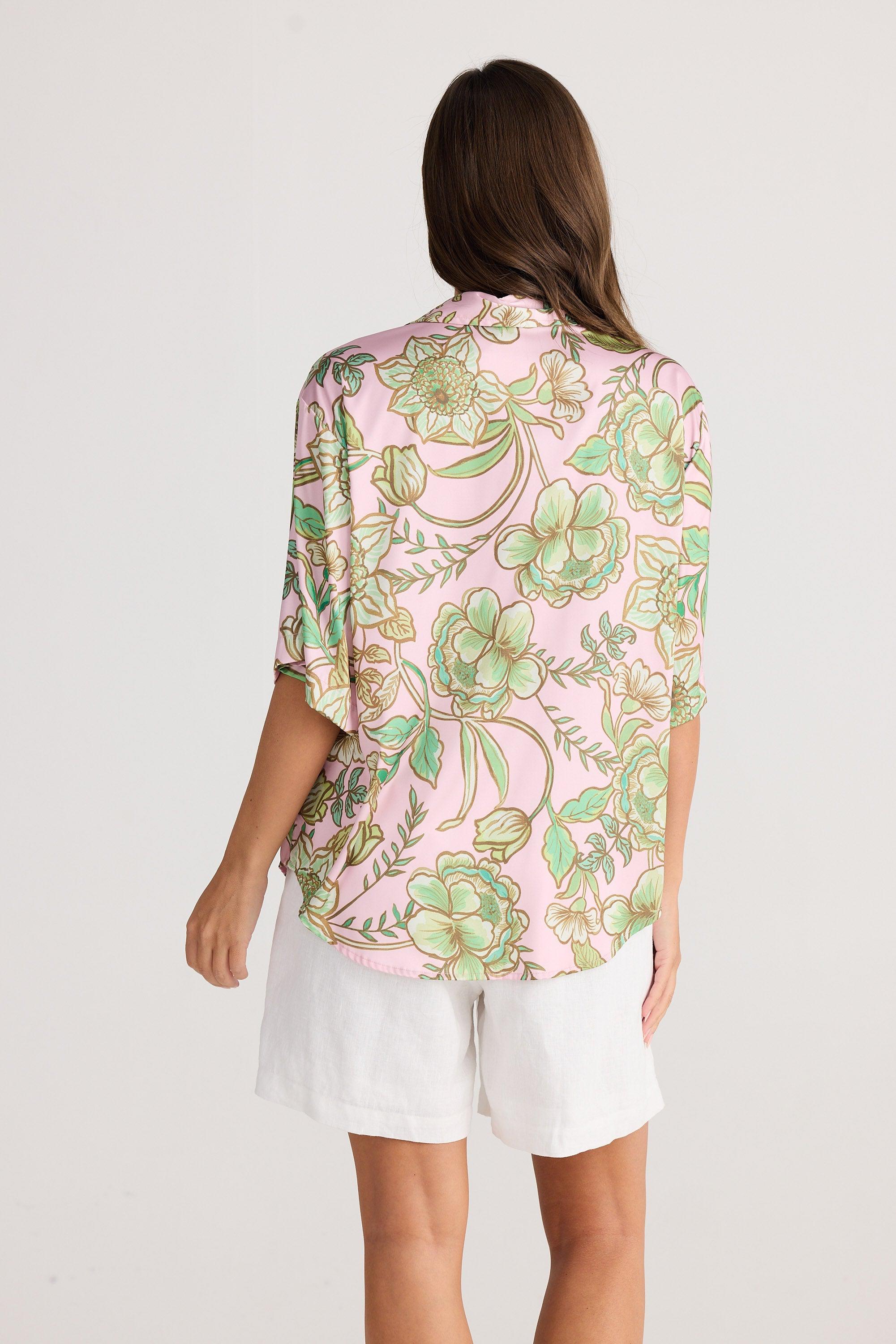 Playa Shirt - Columbian Floral-Tops-Holiday-The Bay Room