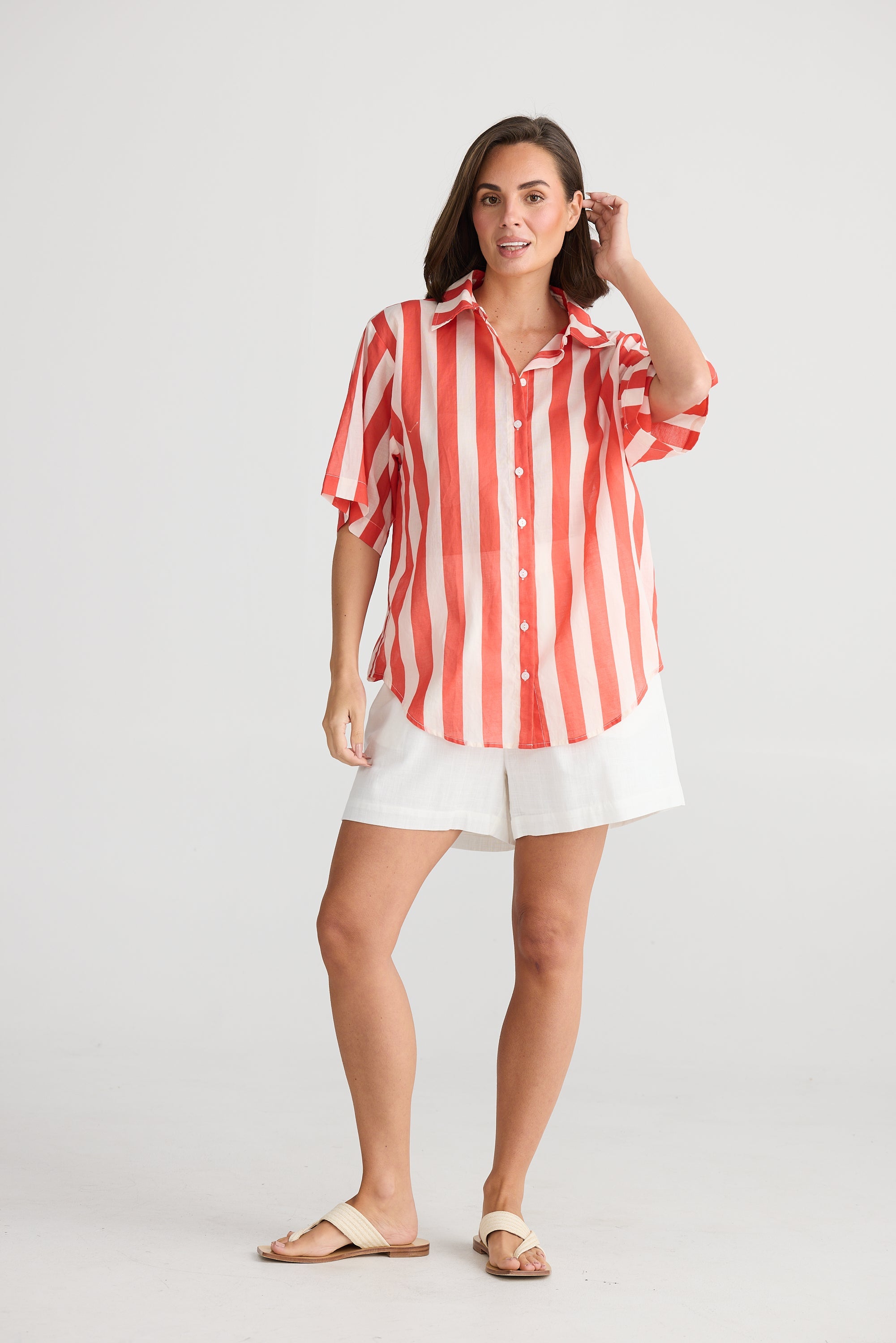 Playa Shirt - Noel Stripe-Tops-Holiday-The Bay Room