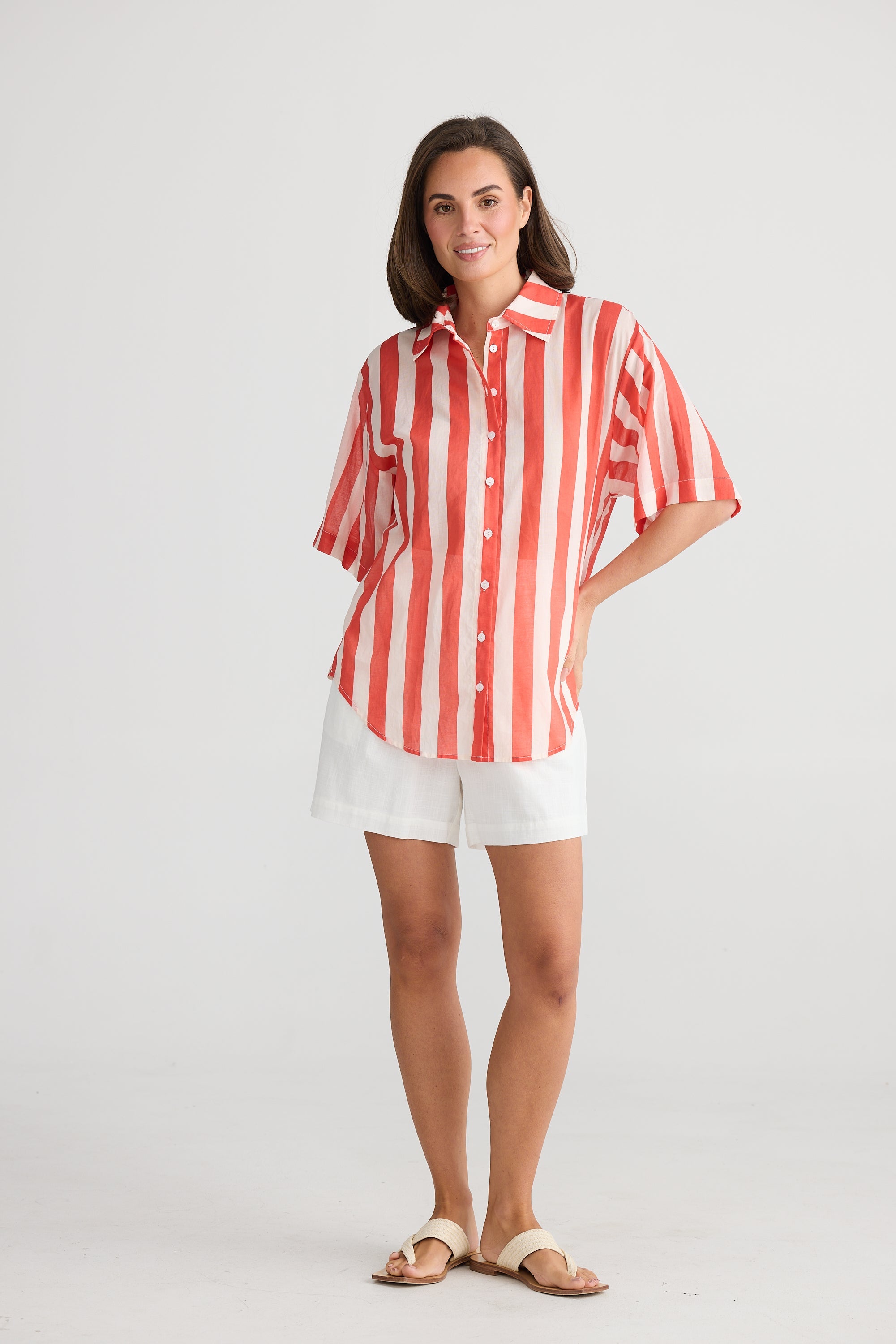 Playa Shirt - Noel Stripe-Tops-Holiday-The Bay Room