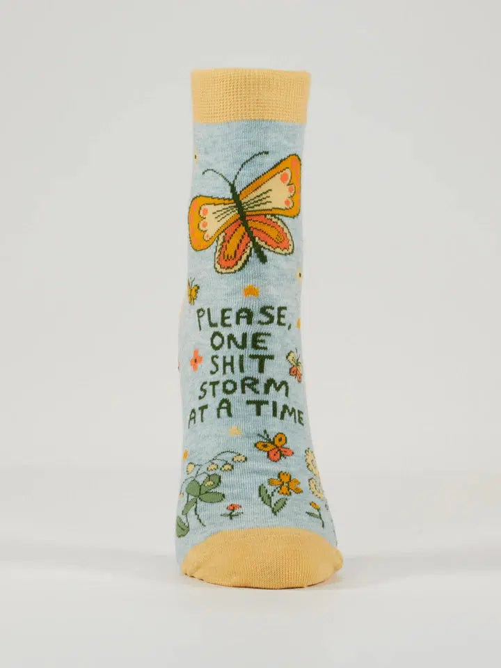 Please, One Shitstorm At A Time Women's Ankle Socks-Fun & Games-Blue Q-The Bay Room