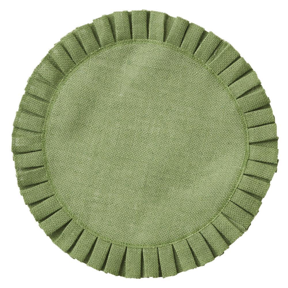 Pleat Jute Placemat 38cm Green-Dining & Entertaining-Coast To Coast Home-The Bay Room