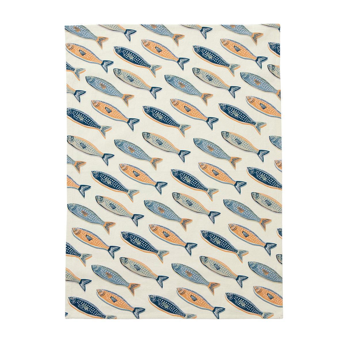 Poisson Cotton Tea Towel 50x70cm Multi-Kitchenware-Coast To Coast Home-The Bay Room