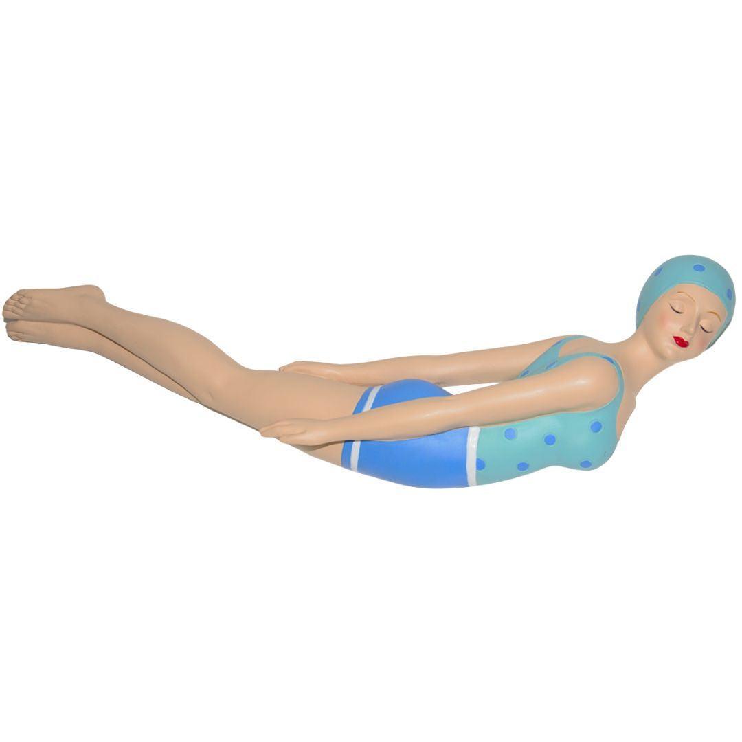 Poly Resin Wall Decor Lady Aqua Vintage Design-Wall Decor-DWBH-The Bay Room