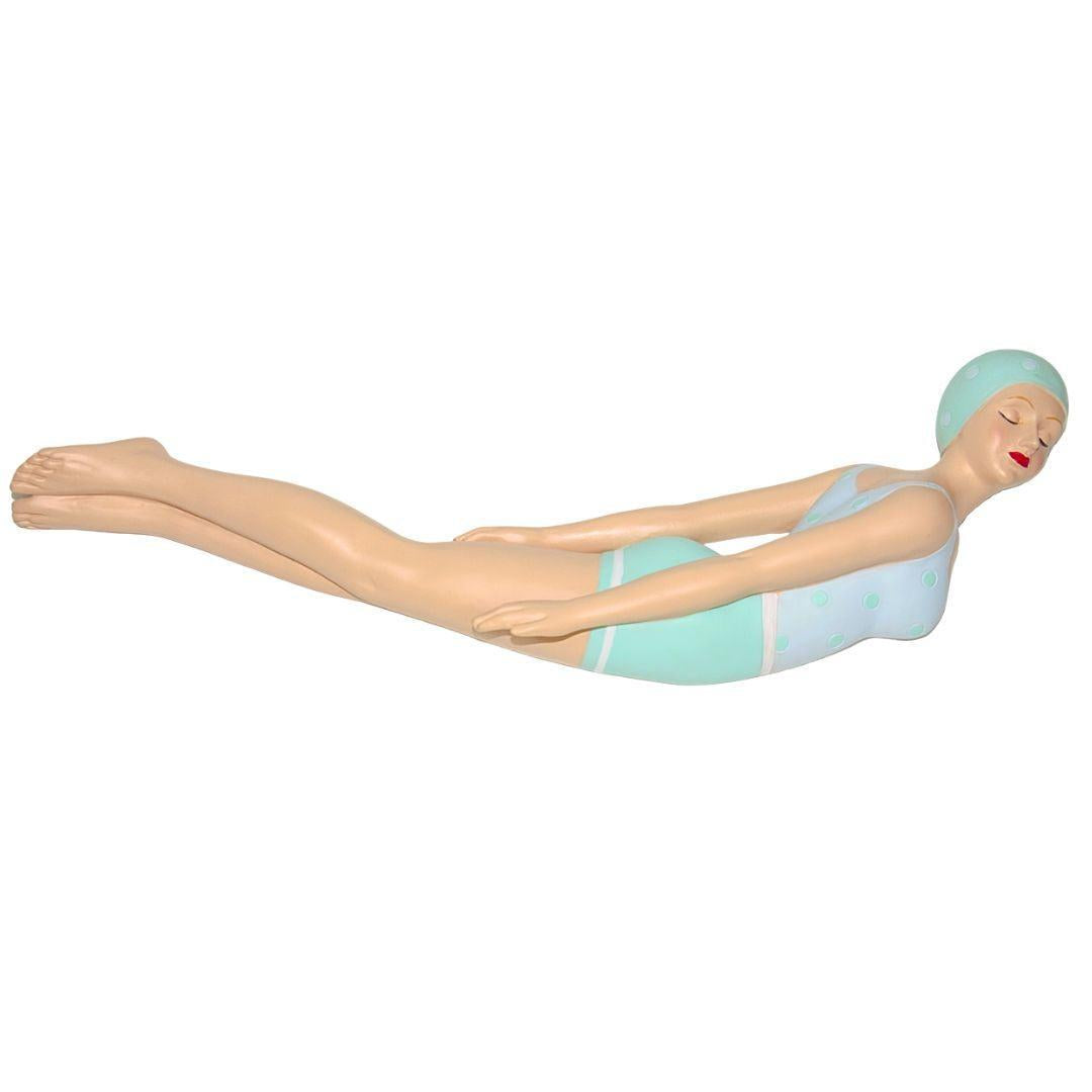 Poly Resin Wall Decor Lady Blue Vintage Design-Wall Decor-DWBH-The Bay Room