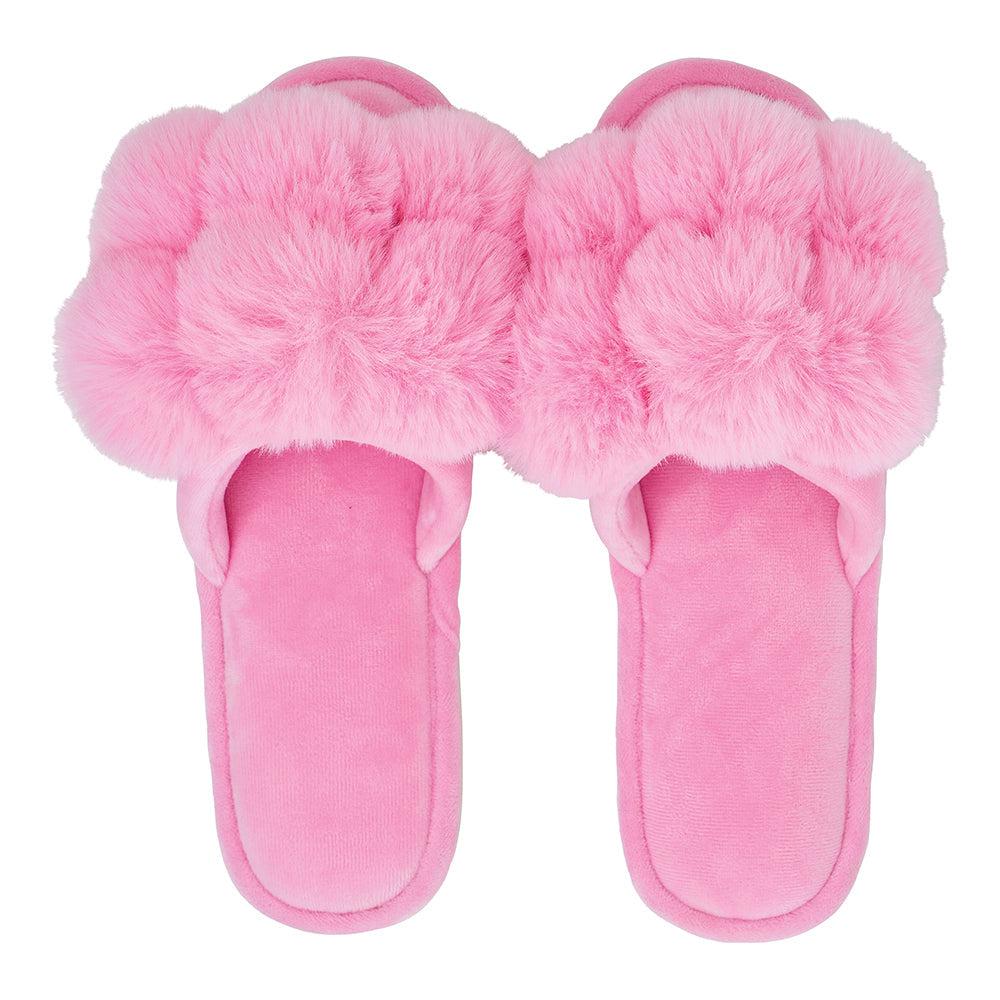 Pom Pom Slippers – Cosy Luxe – Candy-Sleepwear & Robes-Annabel Trends-The Bay Room