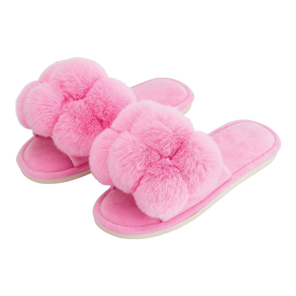 Pom Pom Slippers – Cosy Luxe – Candy-Sleepwear & Robes-Annabel Trends-The Bay Room