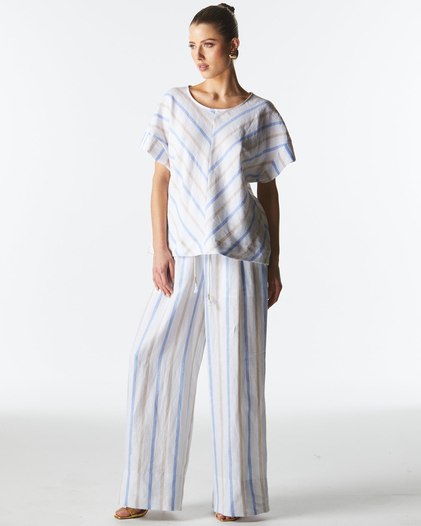 Poolside Boxy Top - Stripe-Tops-Fate + Becker-The Bay Room