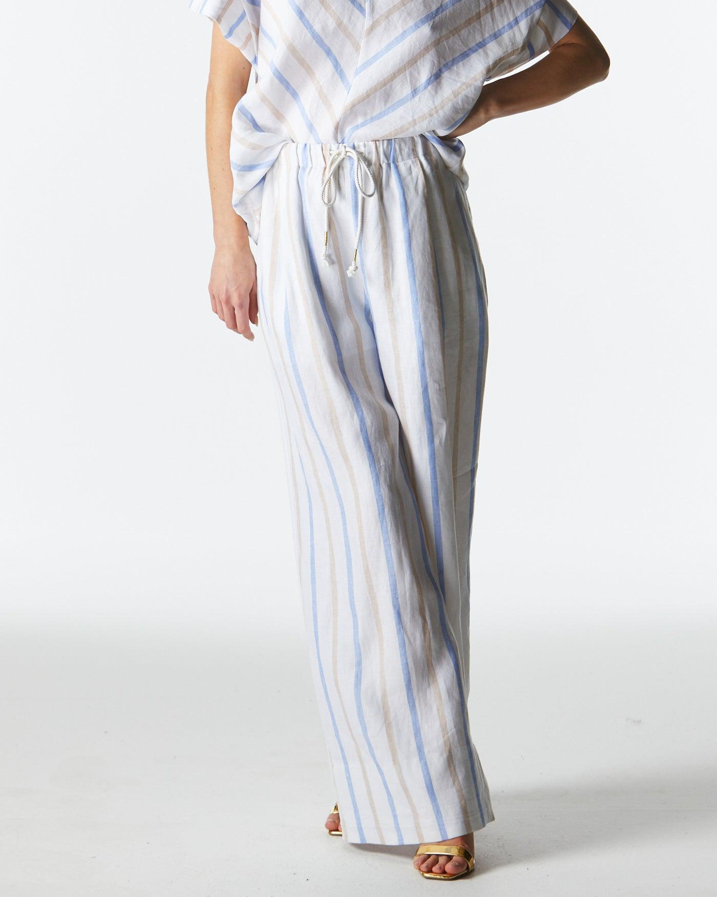 Poolside Wide Leg Pants - Stripe-Pants-Fate + Becker-The Bay Room