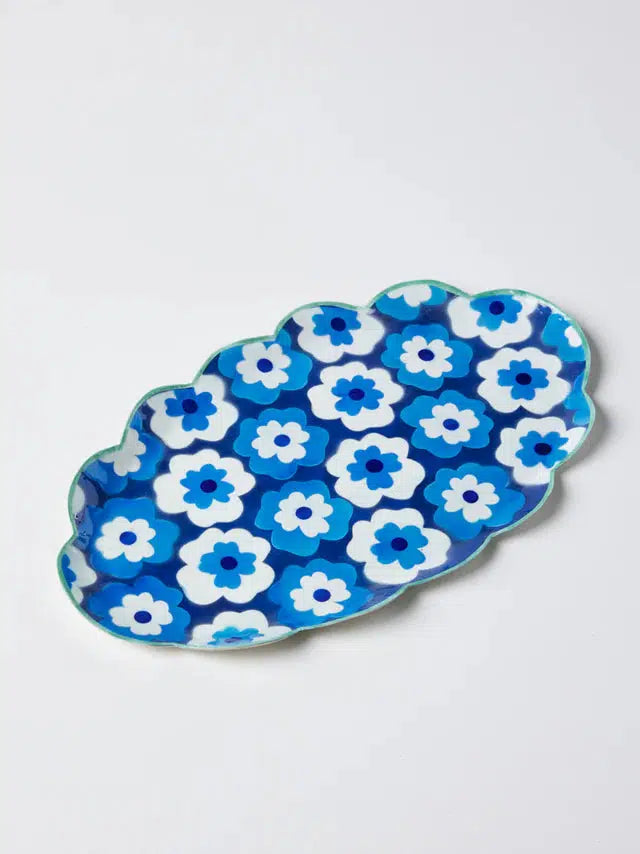 Poppy Blue Tray-Decor Items-Jones & Co-The Bay Room