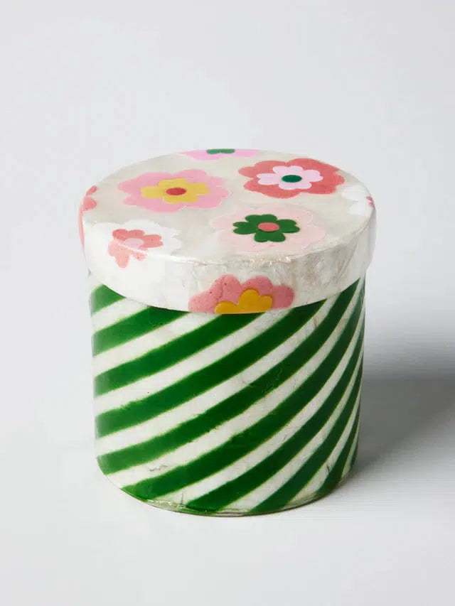 Poppy Stripe Box-Decor Items-Jones & Co-The Bay Room