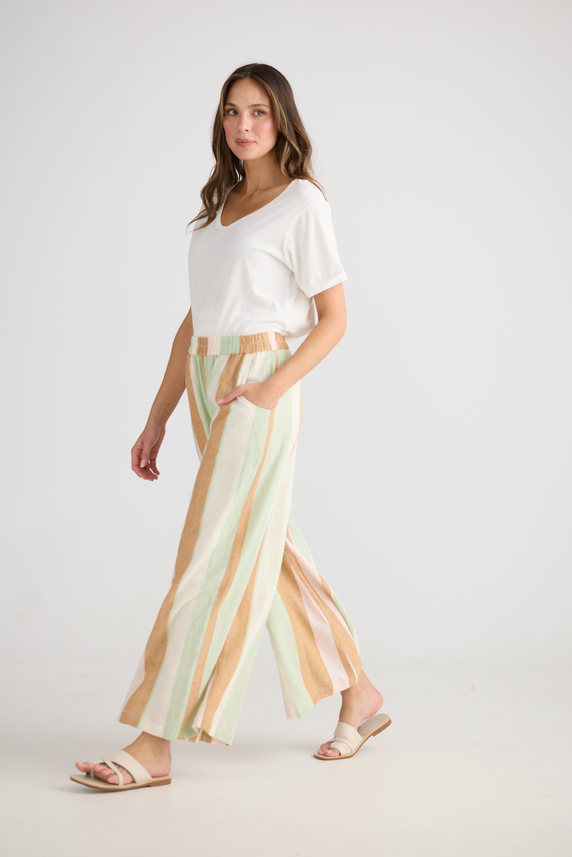Positano Pant - Melon Field Stripe-Pants-The Shanty Corporation-The Bay Room