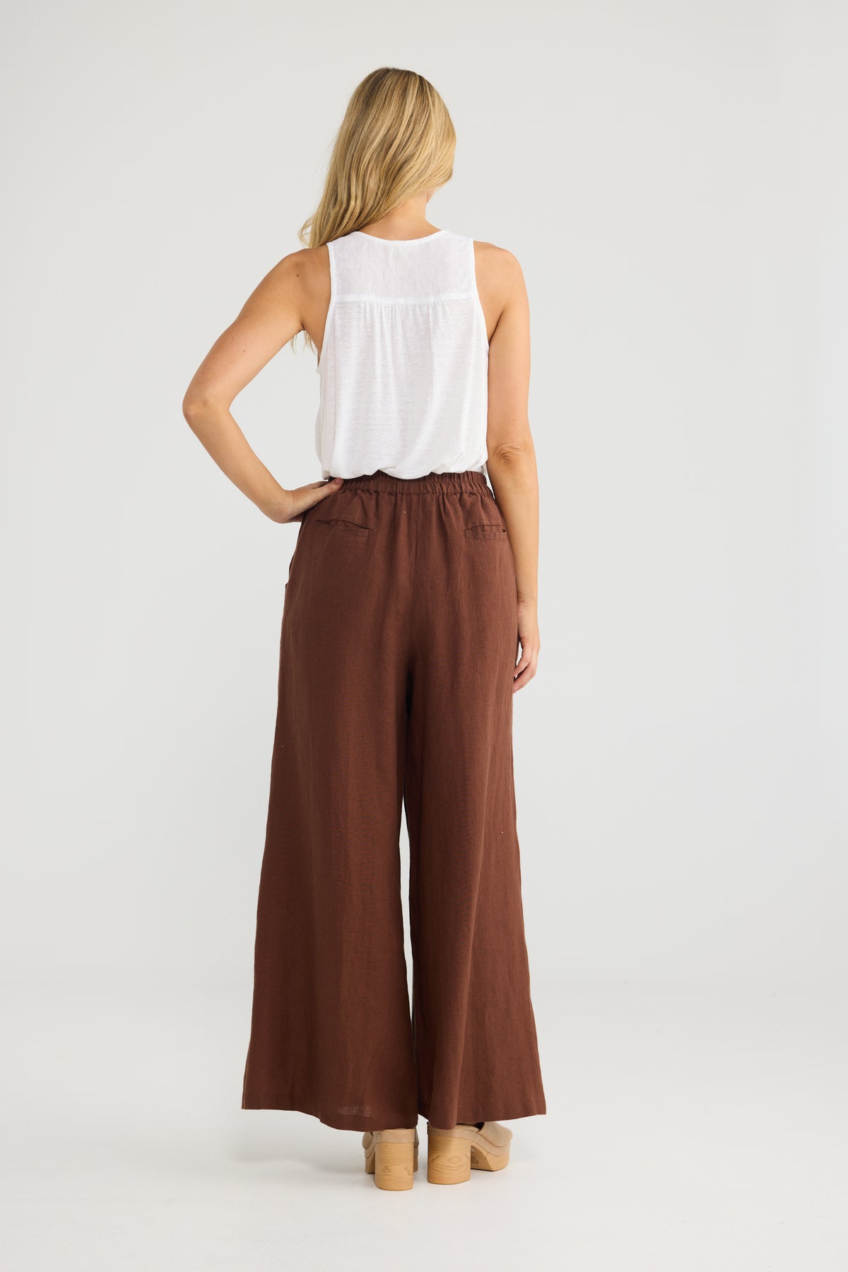 Positano Pants - Chocolate Linen