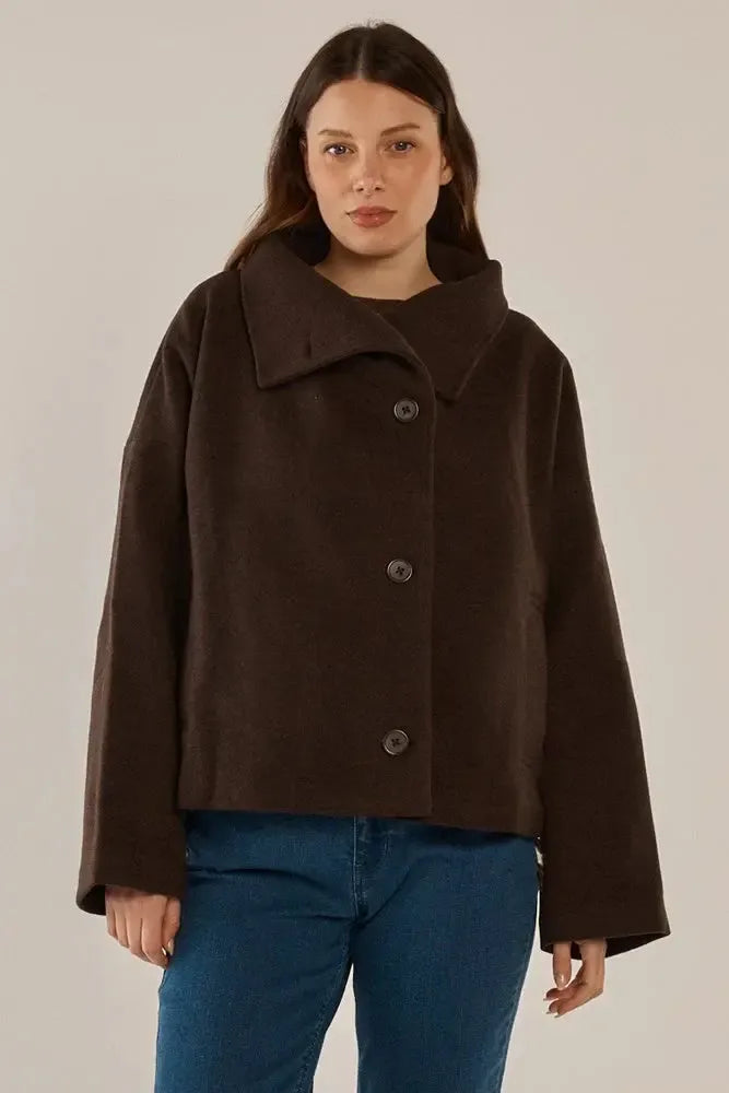 Prue Pea Coat - Chocolate-Jackets, Coats & Vests-Betty Basics-The Bay Room
