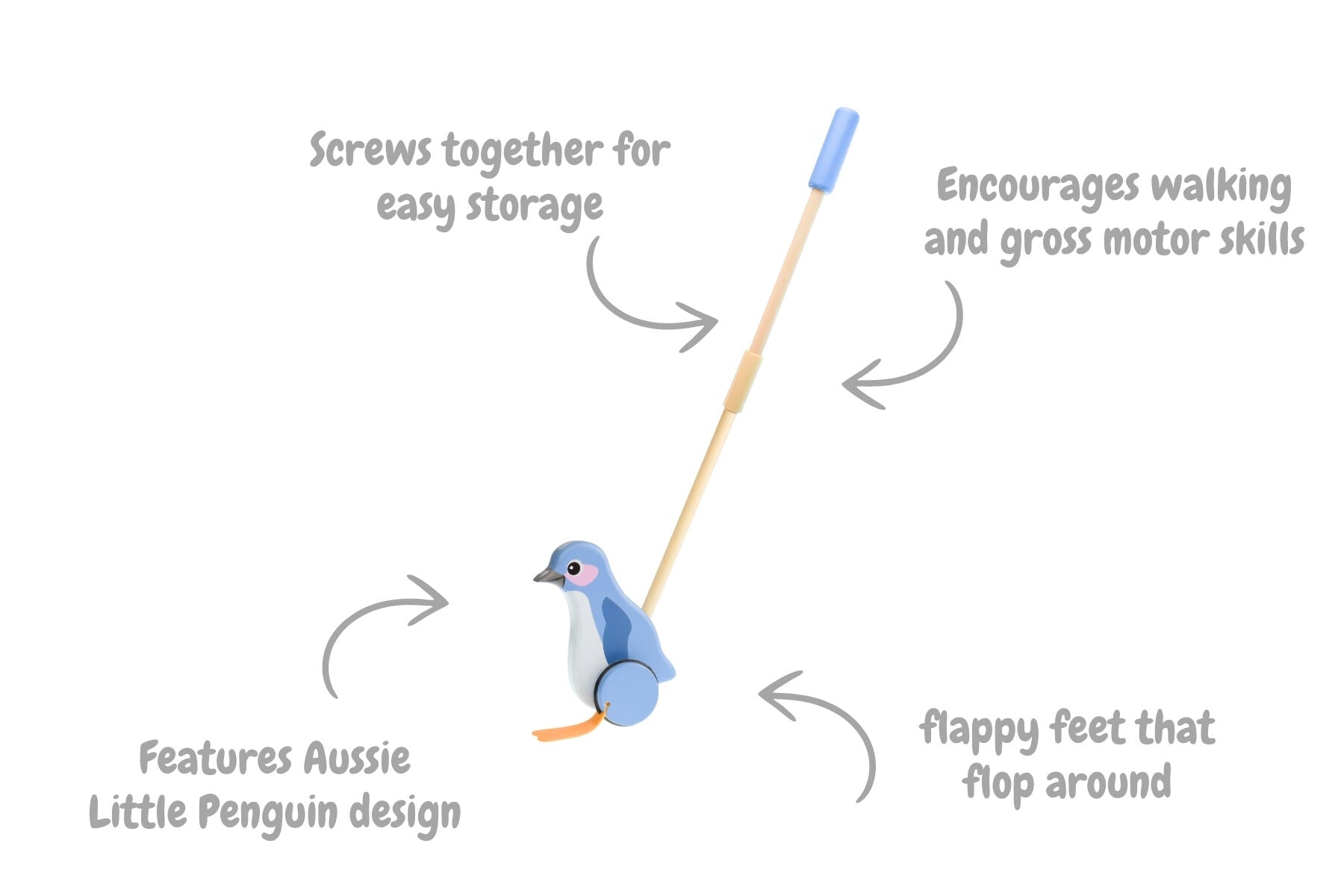 Push Along Penguin-Toys-Eleganter-The Bay Room