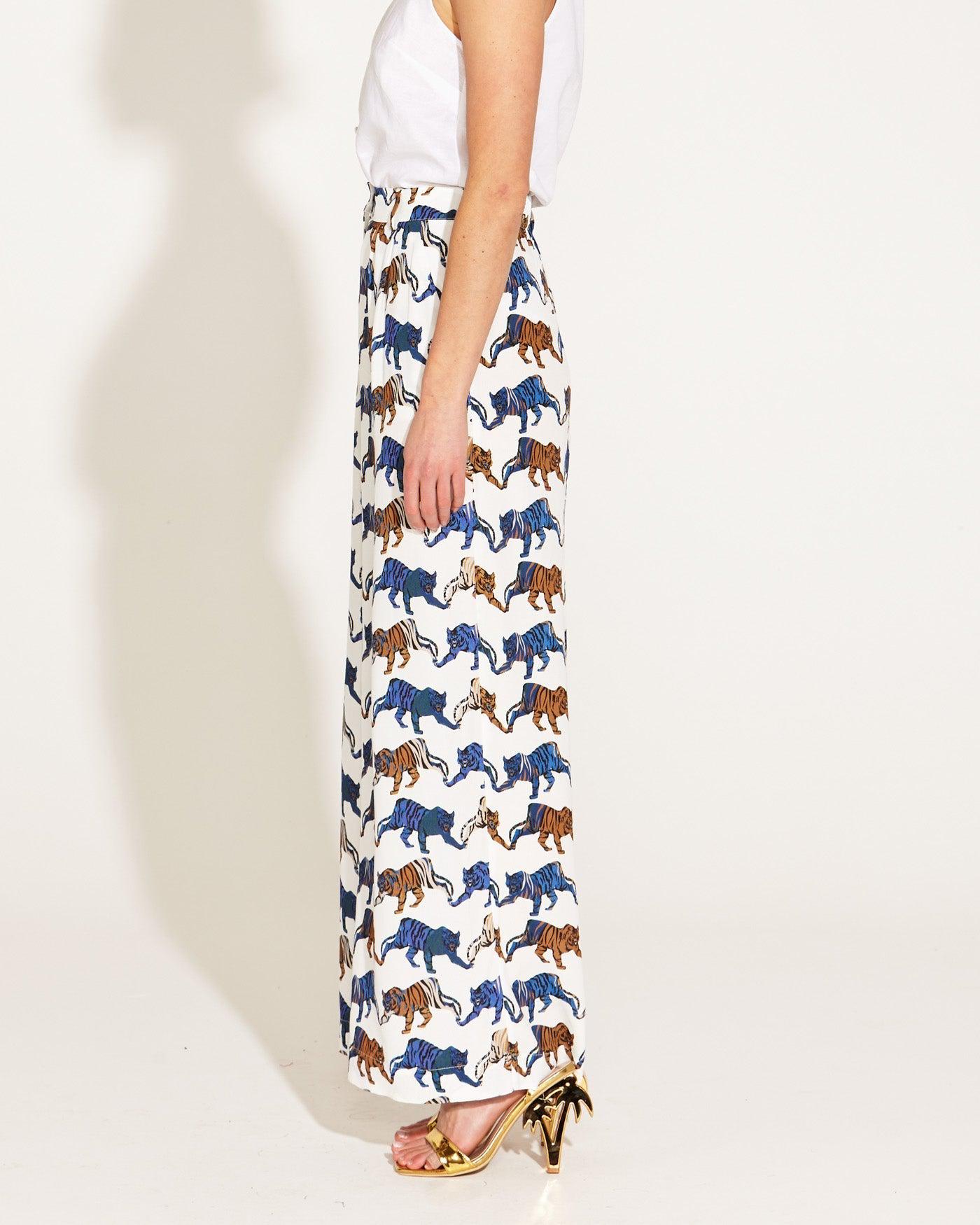 Queen Of The Jungle Wide Leg Pant - Tigers-Pants-Fate + Becker-The Bay Room