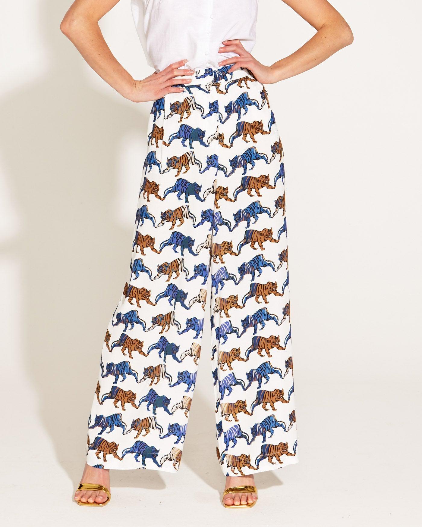 Queen Of The Jungle Wide Leg Pant - Tigers-Pants-Fate + Becker-The Bay Room