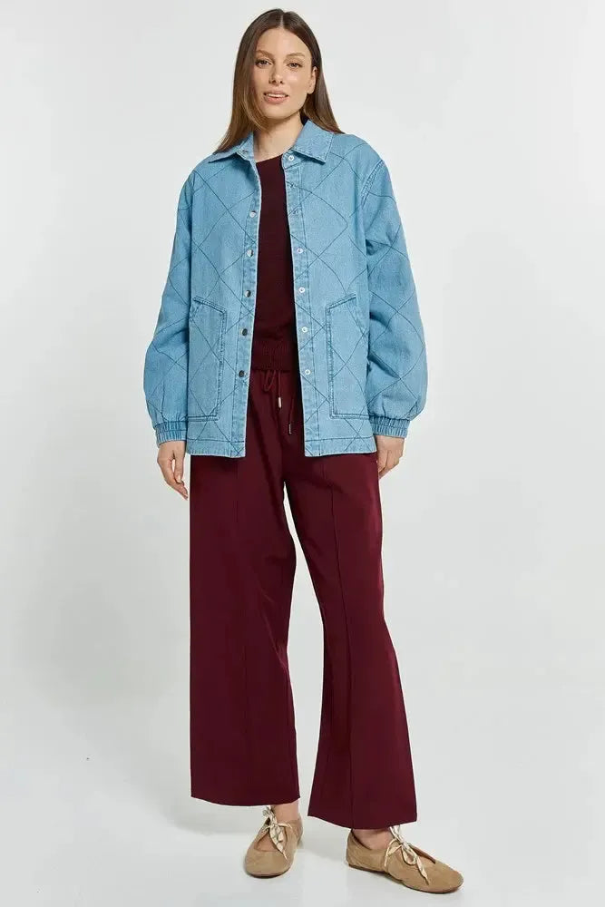 Quest Quilted Jacket - Blue Wash-Jackets, Coats & Vests-Betty Basics-The Bay Room