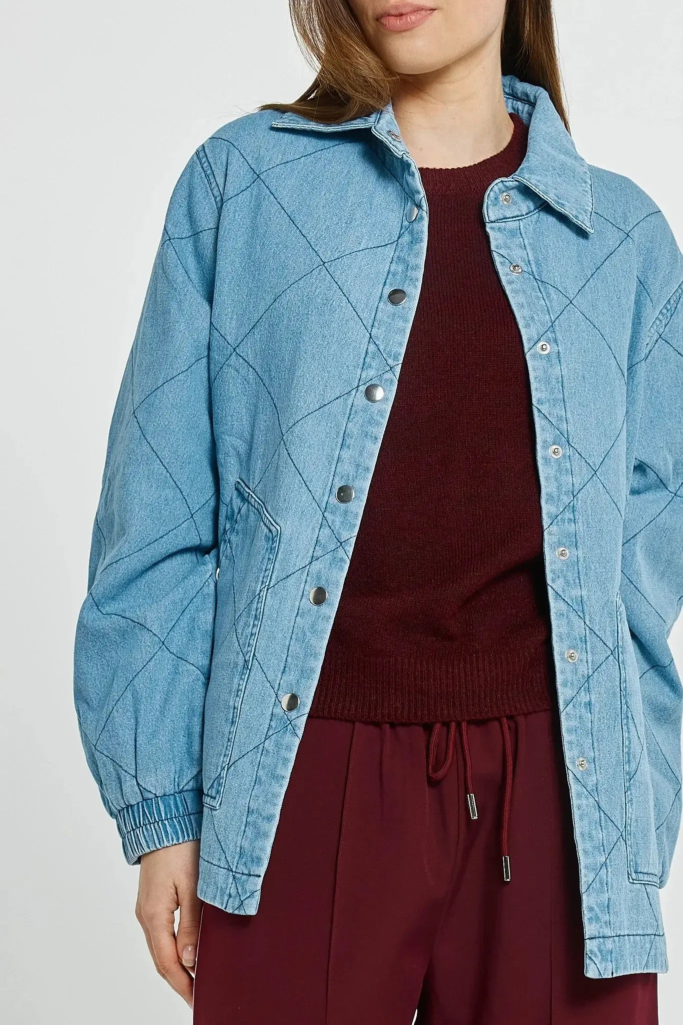 Quest Quilted Jacket - Blue Wash-Jackets, Coats & Vests-Betty Basics-The Bay Room