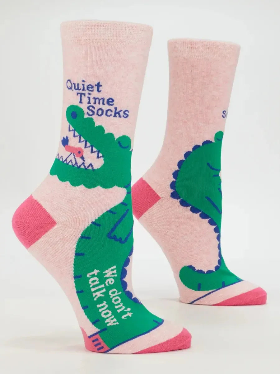 Quiet Time Socks. We Don't Talk Now Women's Crew Socks-Fun & Games-Blue Q-The Bay Room