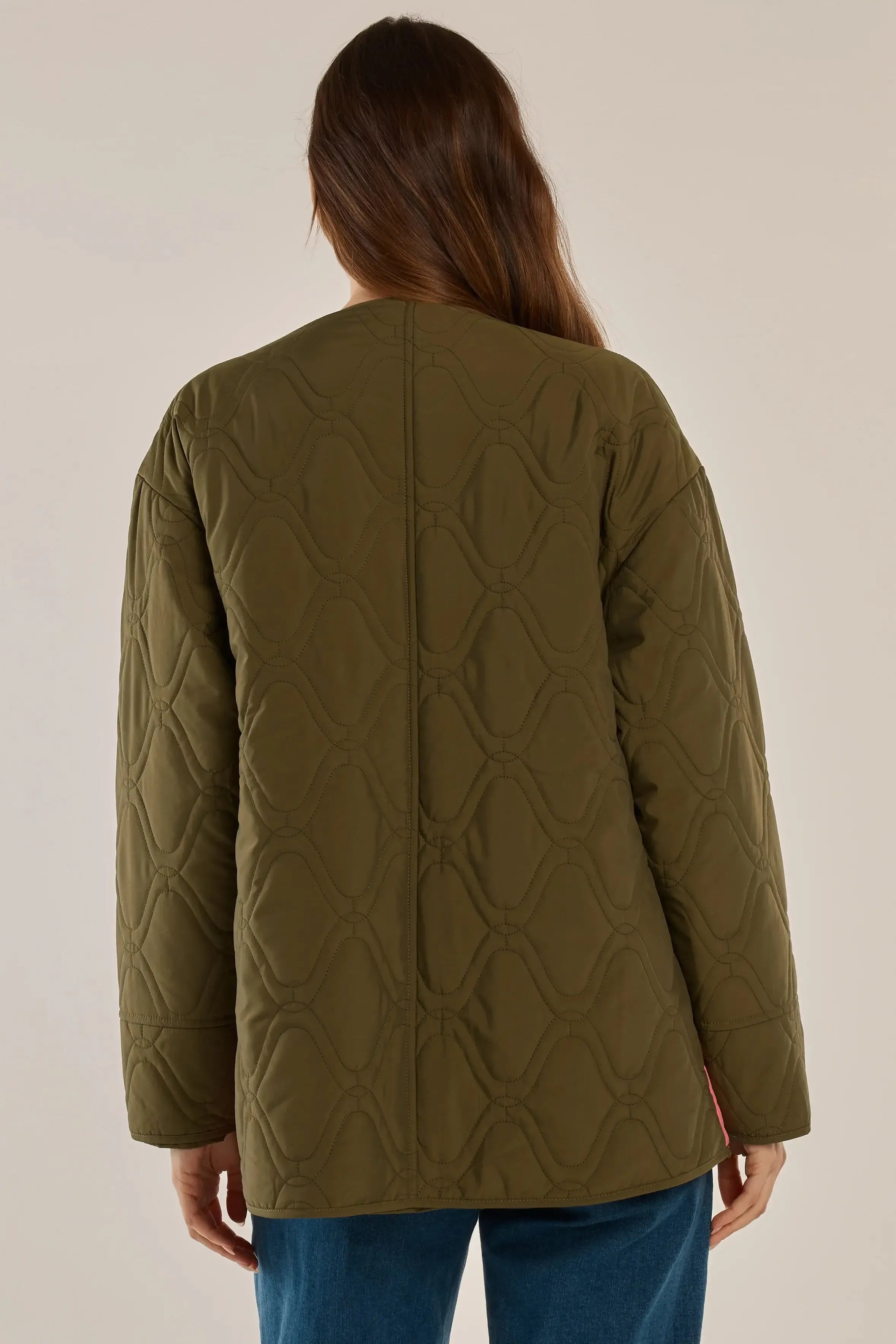 Quincy Jacket - Khaki/Pink-Jackets, Coats & Vests-Betty Basics-The Bay Room