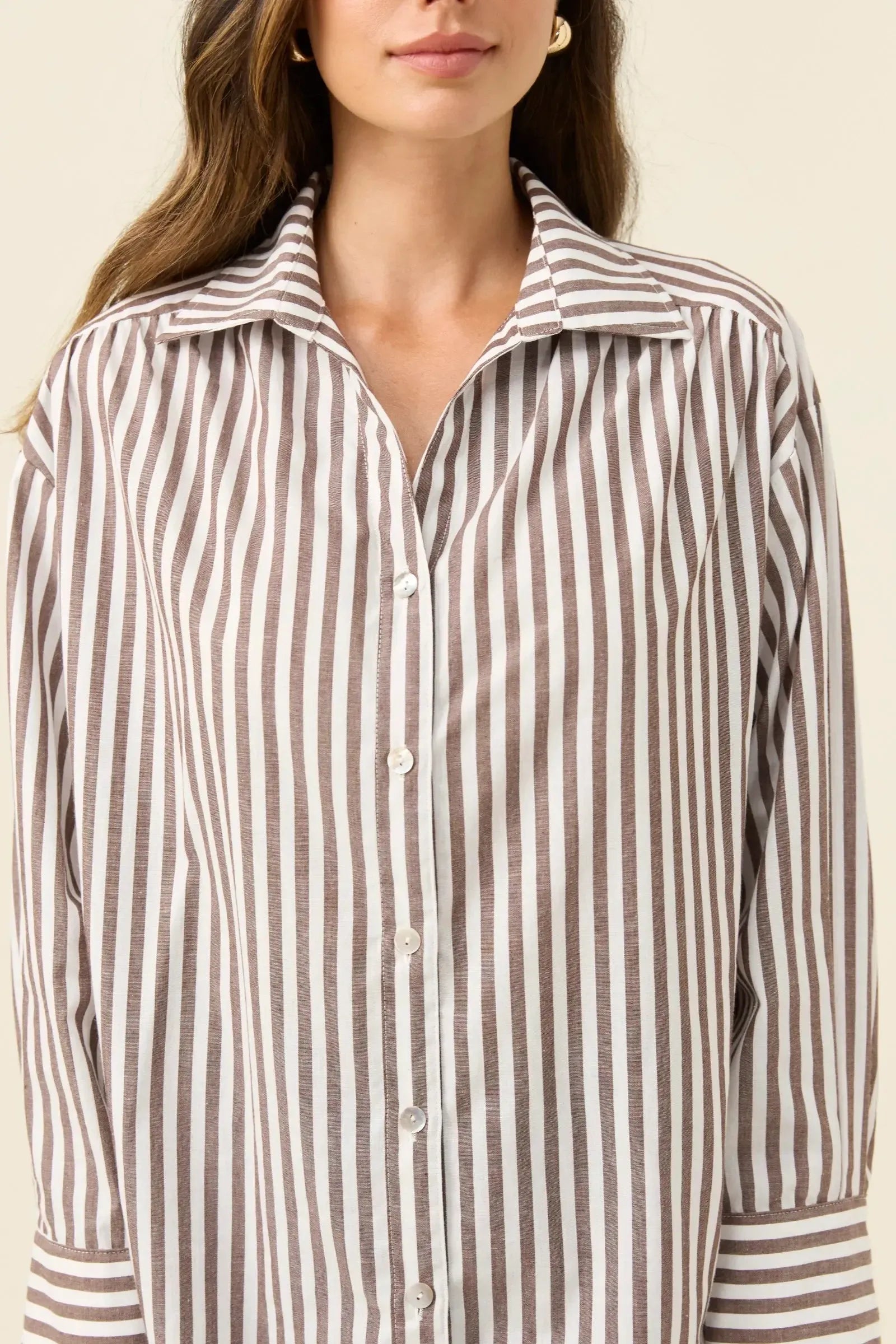 Quinn Shirt - Chocolate-Tops-Isle Of Mine-The Bay Room