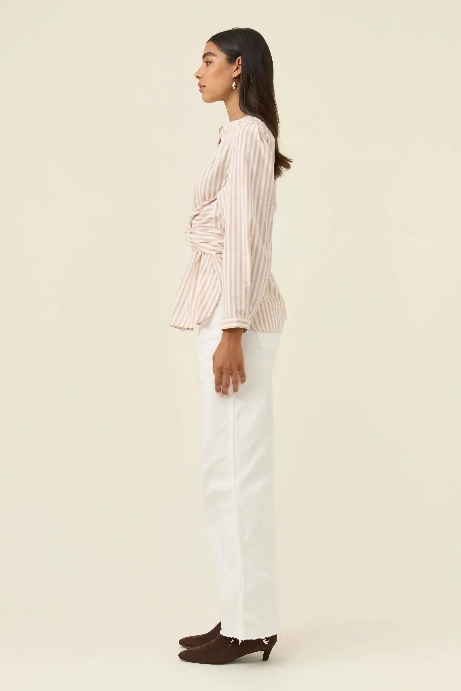 Quinn Wrap Shirt - Stone-Tops-Isle Of Mine-The Bay Room
