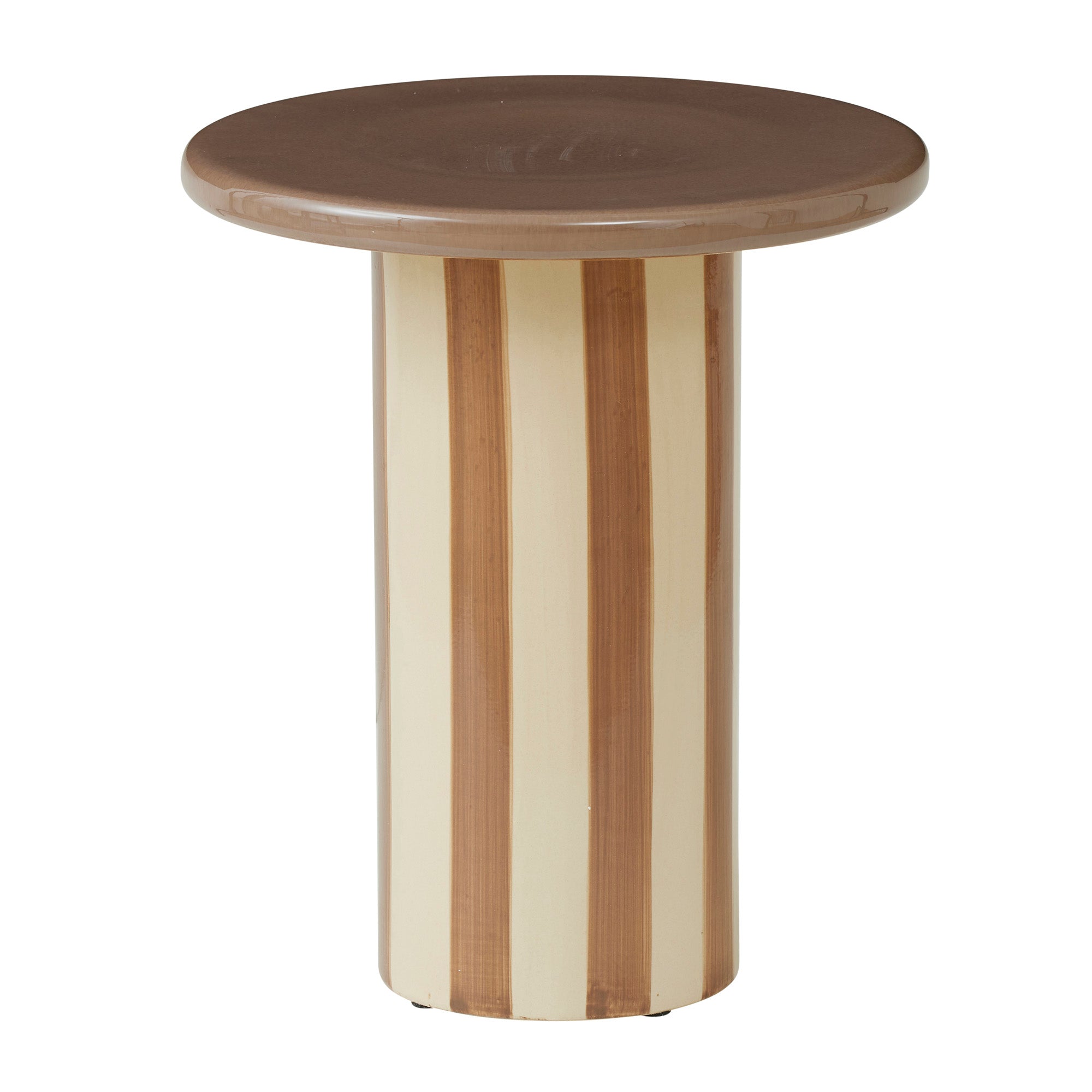 Rayas Ceramic Table 40.5x45.5cm Tan-Furniture-Coast To Coast Home-The Bay Room