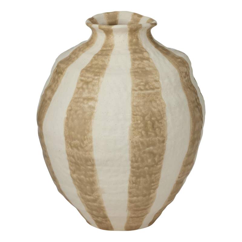 Rayas Ceramic Vase 26x30cm Taupe-Pots, Planters & Vases-Coast To Coast Home-The Bay Room